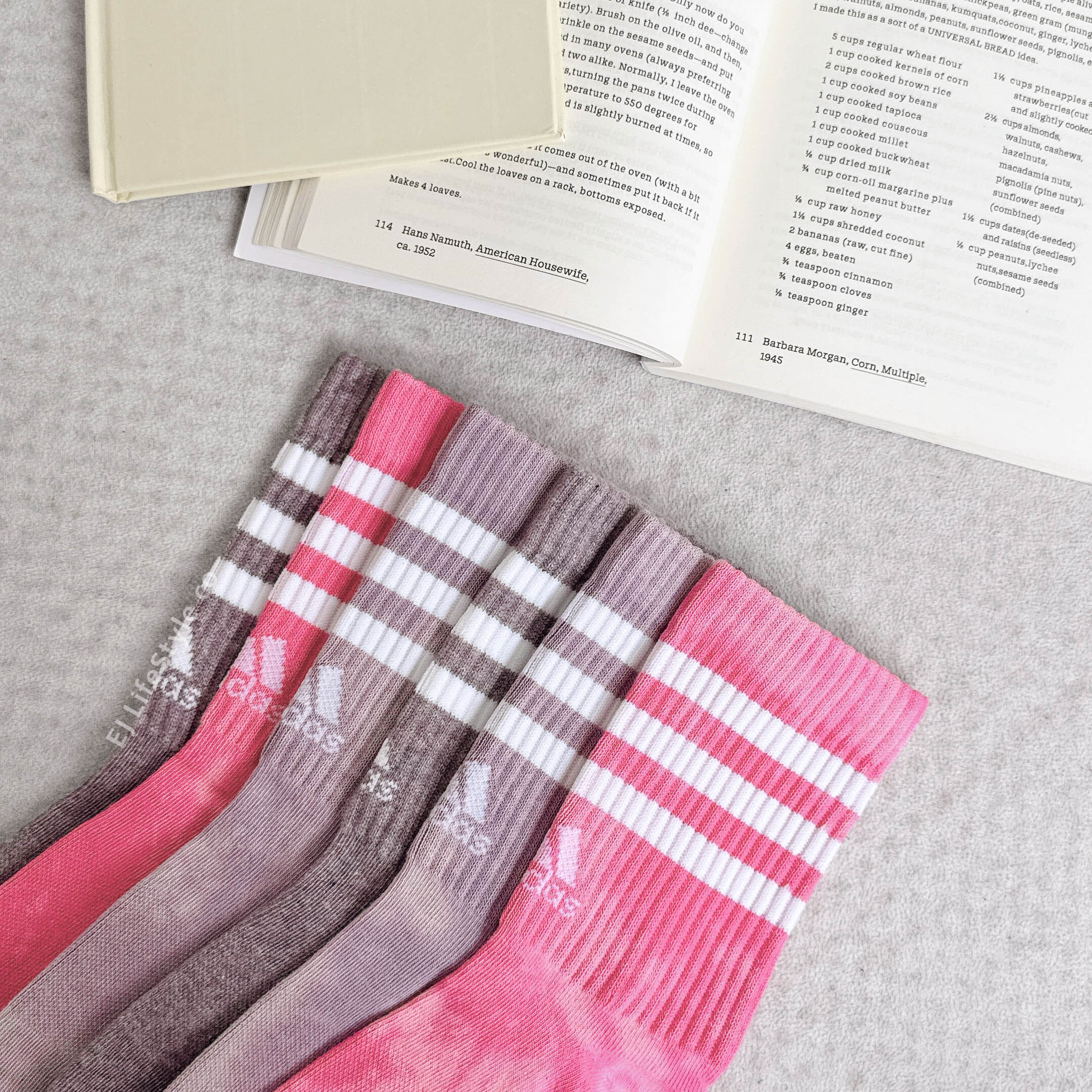 ADIDAS 3S C CRW Wash 長襪 襪子 中筒襪 粉色 棕色 暈染 一組三入 IP2646 / 現貨