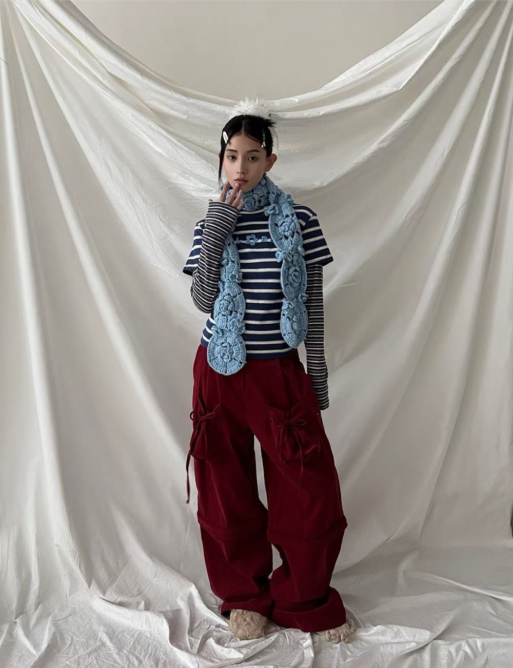 荷包口袋兩穿休閒褲