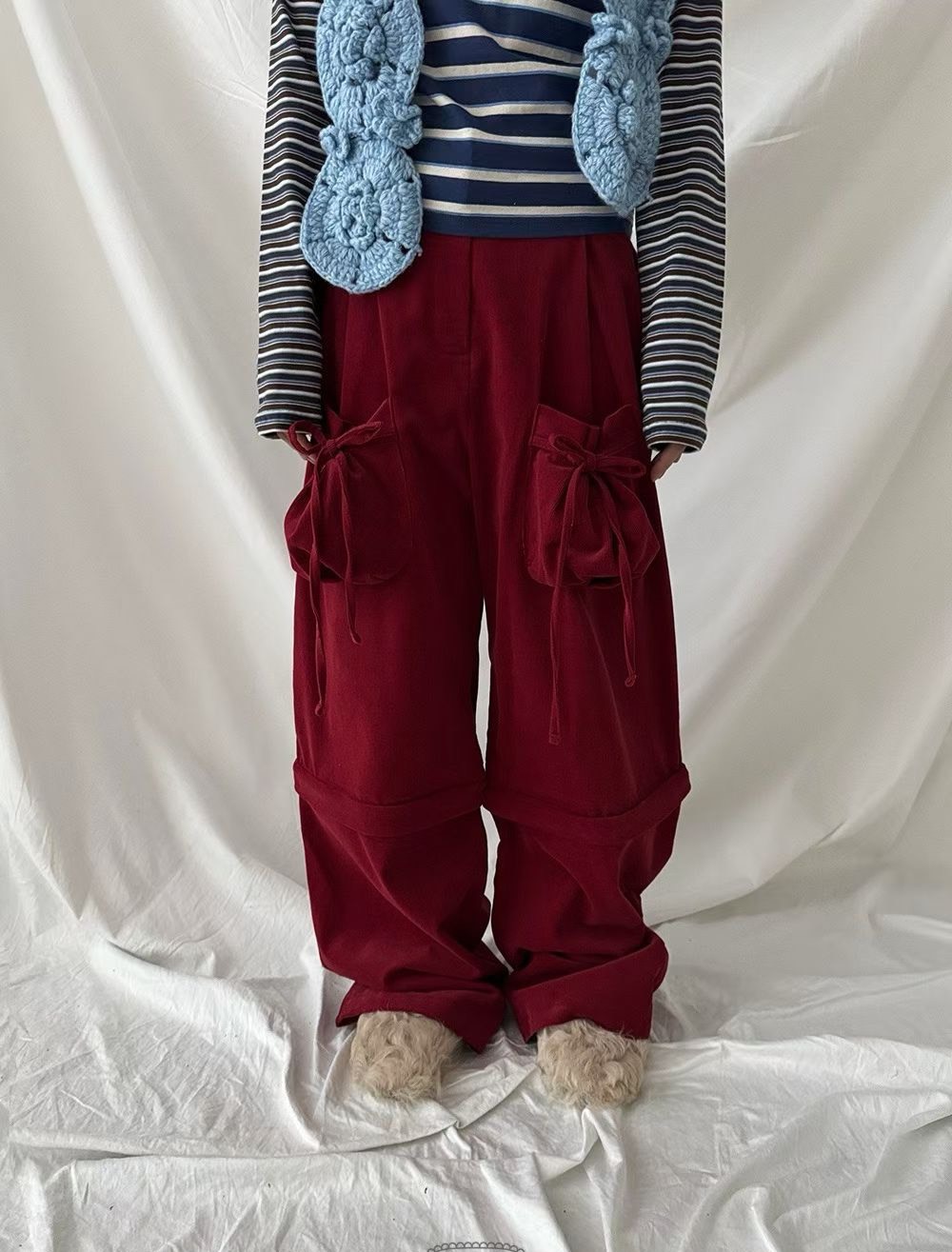 荷包口袋兩穿休閒褲