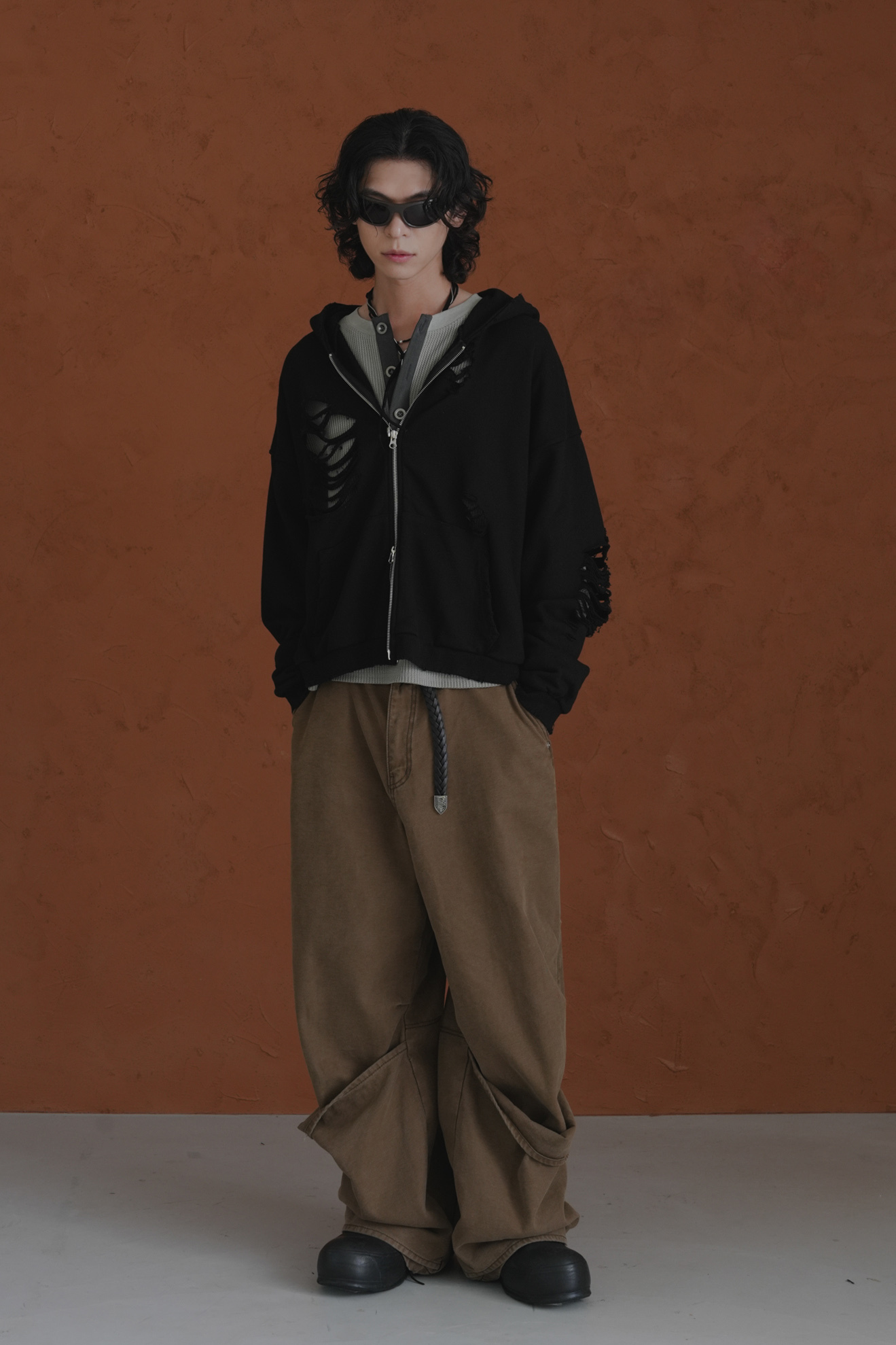 Tone Hooded Zip-Up Jacket #外套