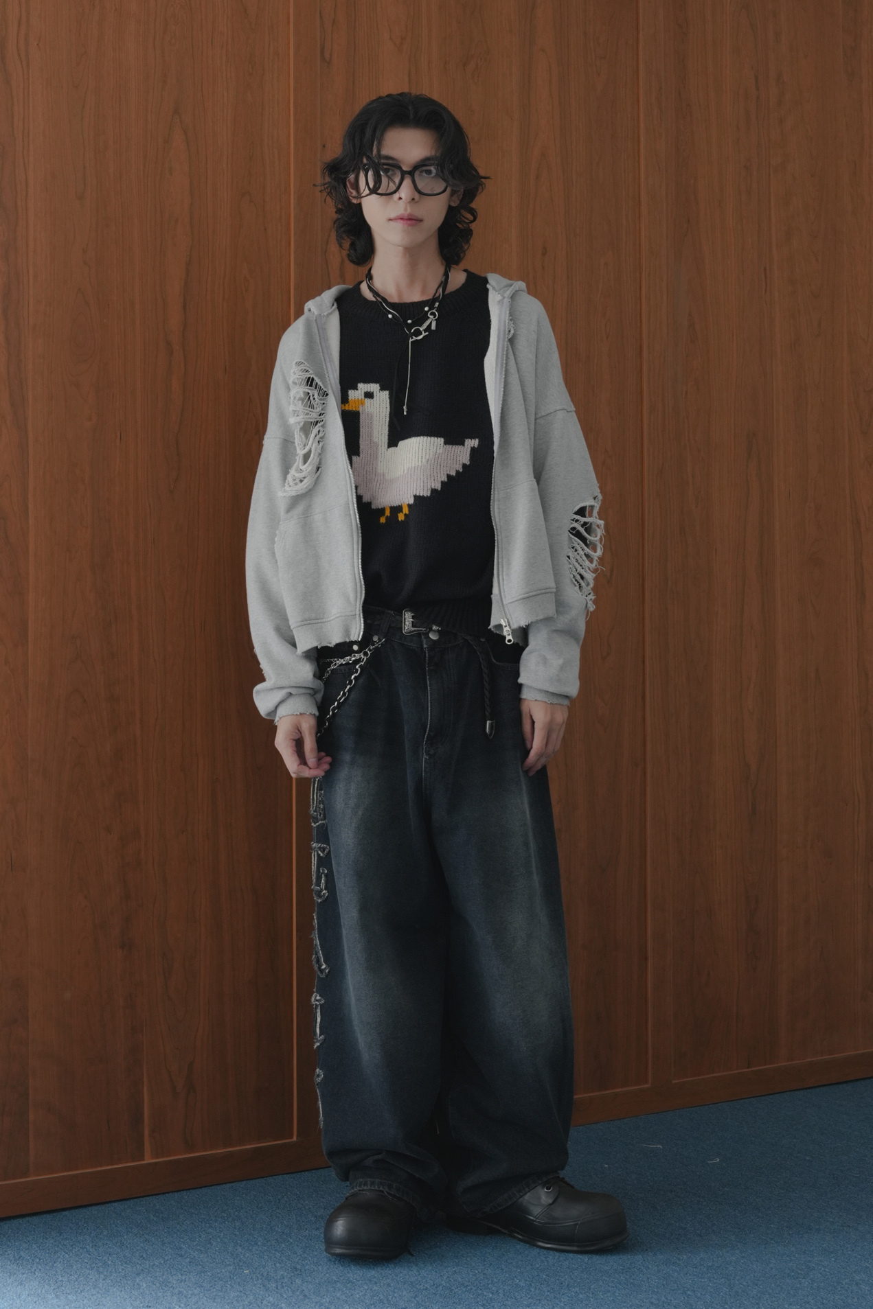 Tone Hooded Zip-Up Jacket #外套