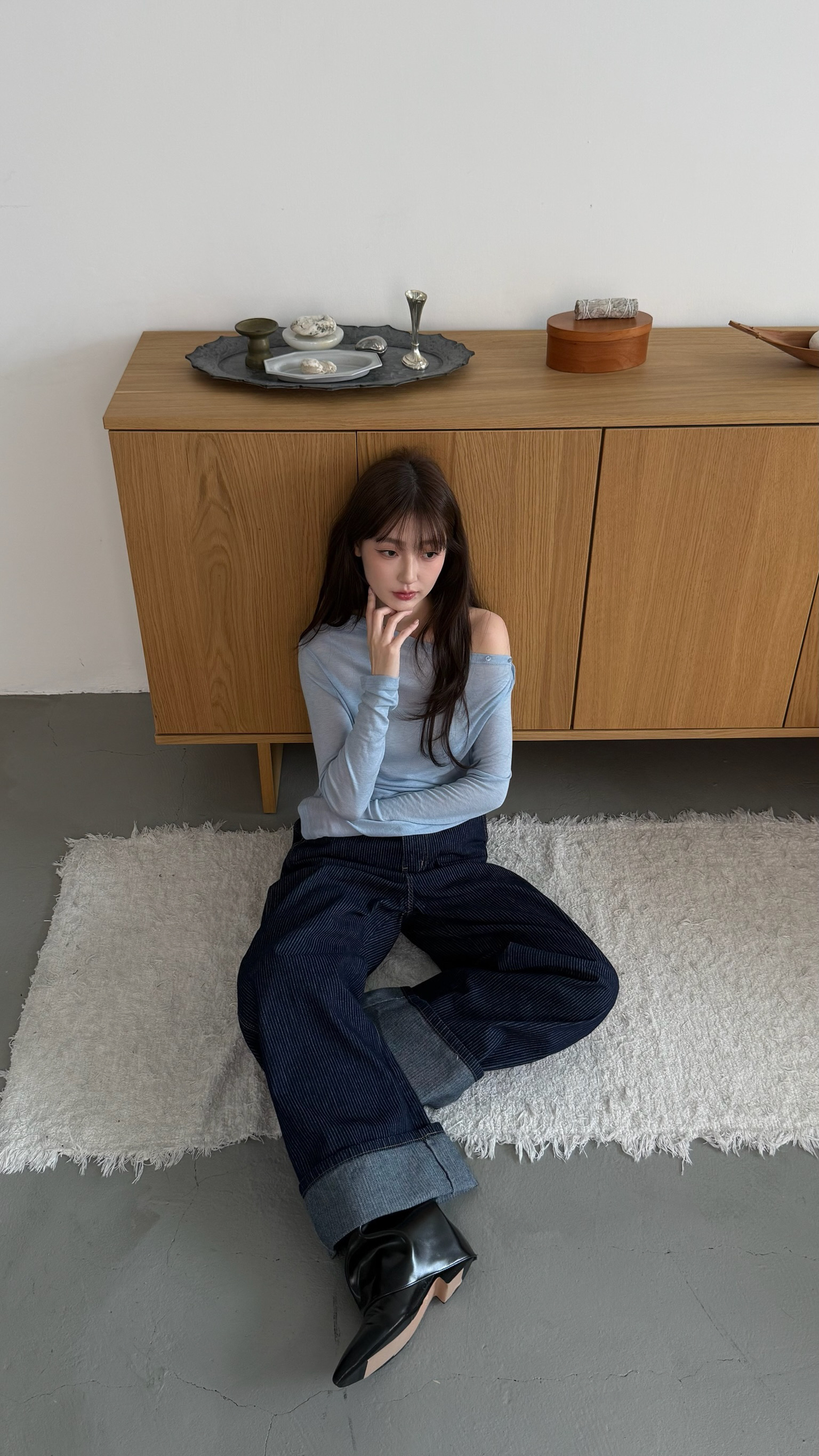 天絲斜領開釦上衣(白/黃/藍/咖/灰/黑)