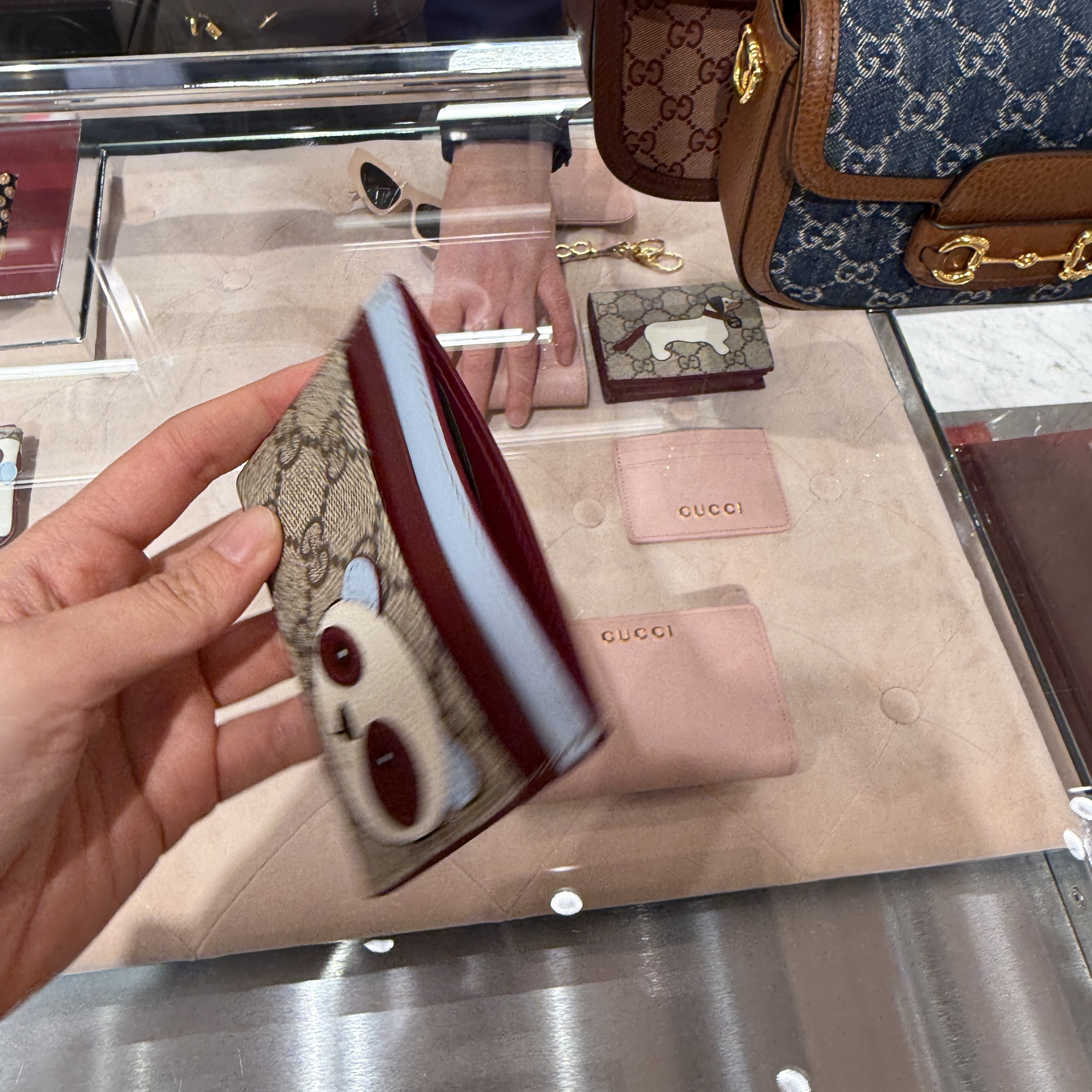 Gucci GG icon panda cardholder burgundy 818769