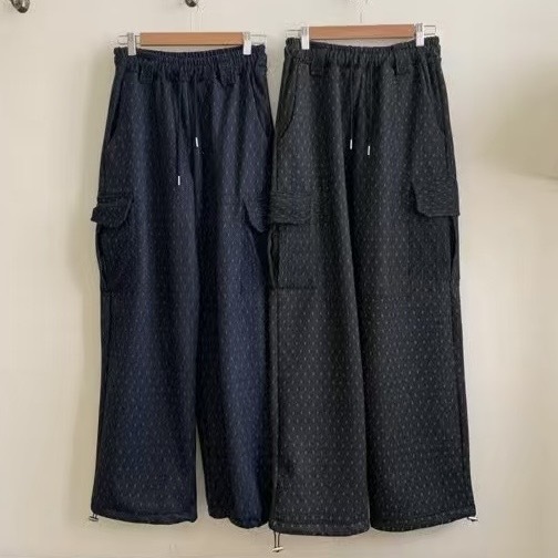 NB18 緊急上架!版型真的讚超舒服內磨毛點點休閒褲(藍)