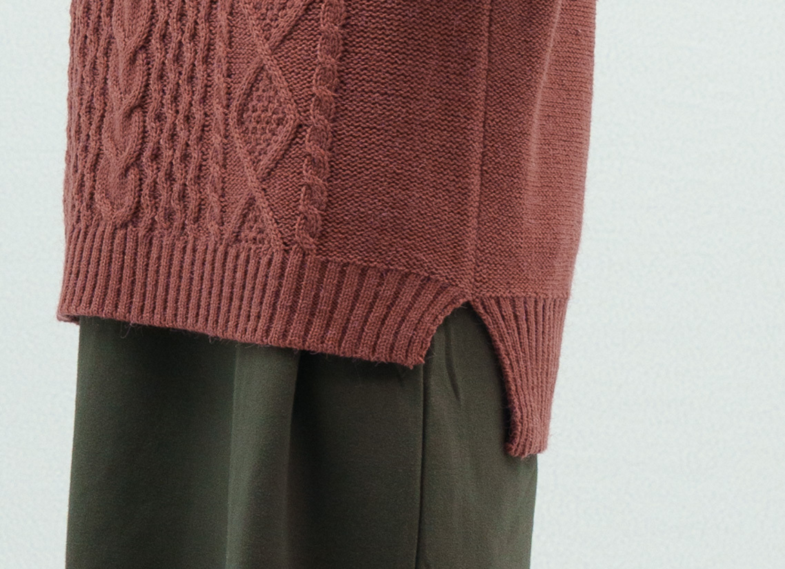 衣服下擺羅紋層次感設計特寫