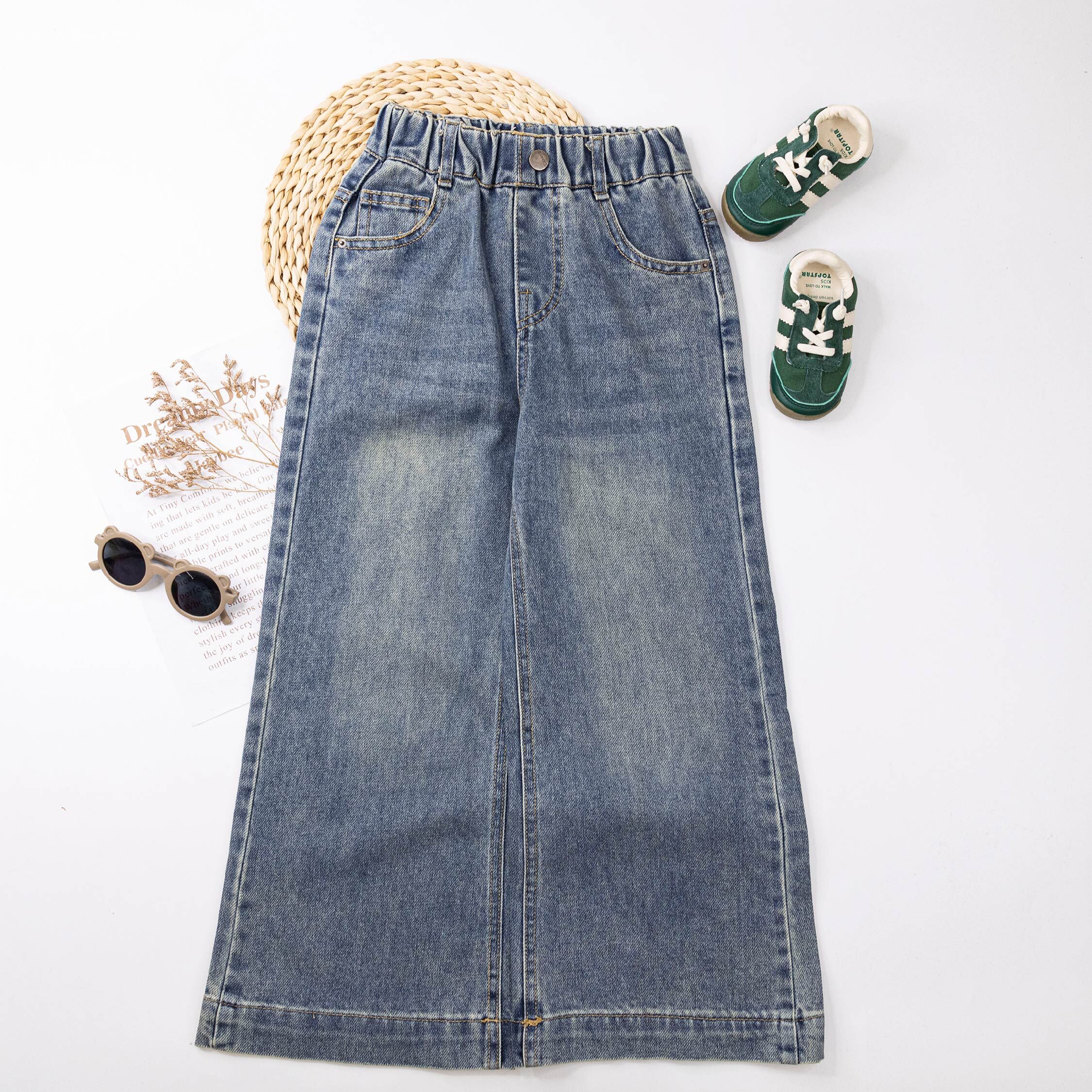 【H55602】經典百搭寬鬆牛仔褲