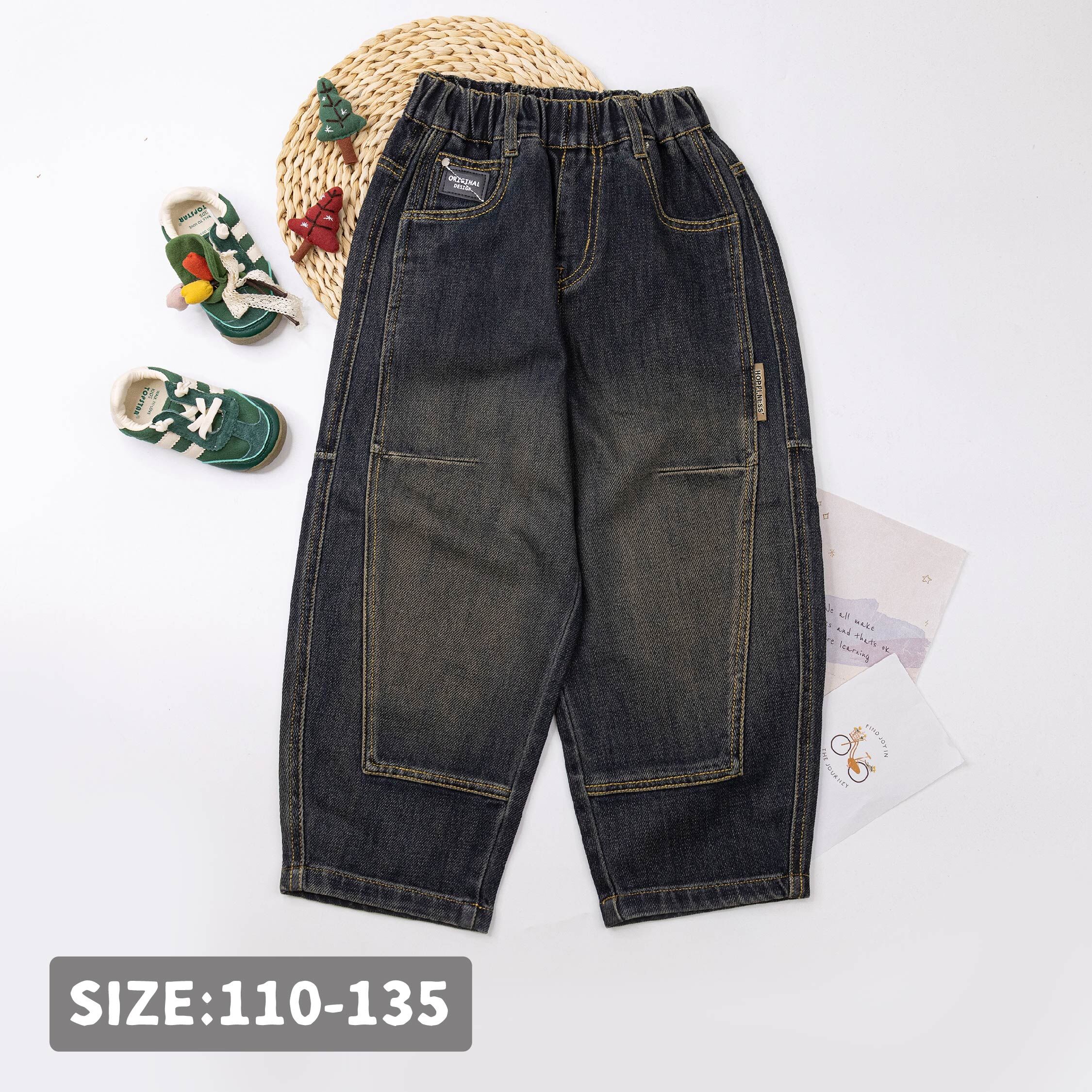 【H55577】美式街頭立體縫線牛仔褲