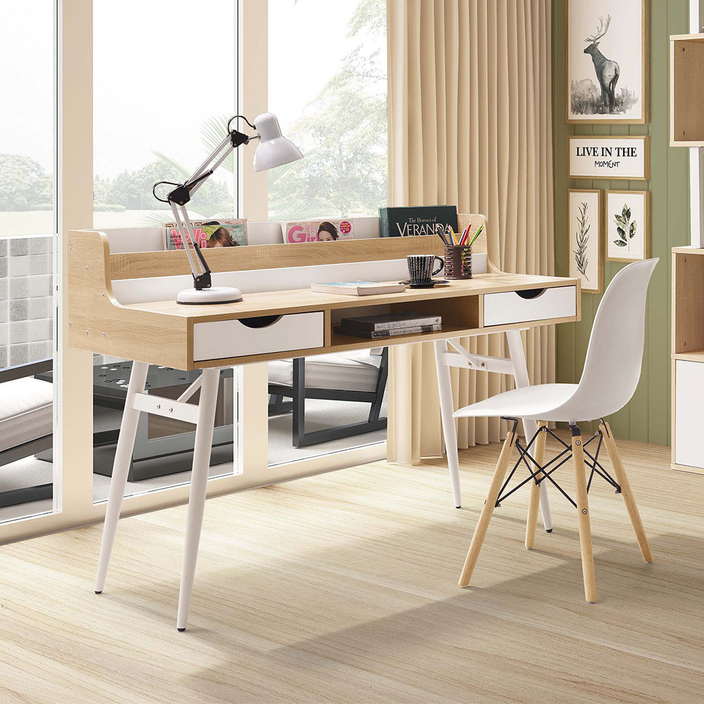 納伊4尺書桌/工作桌(白色腳座)