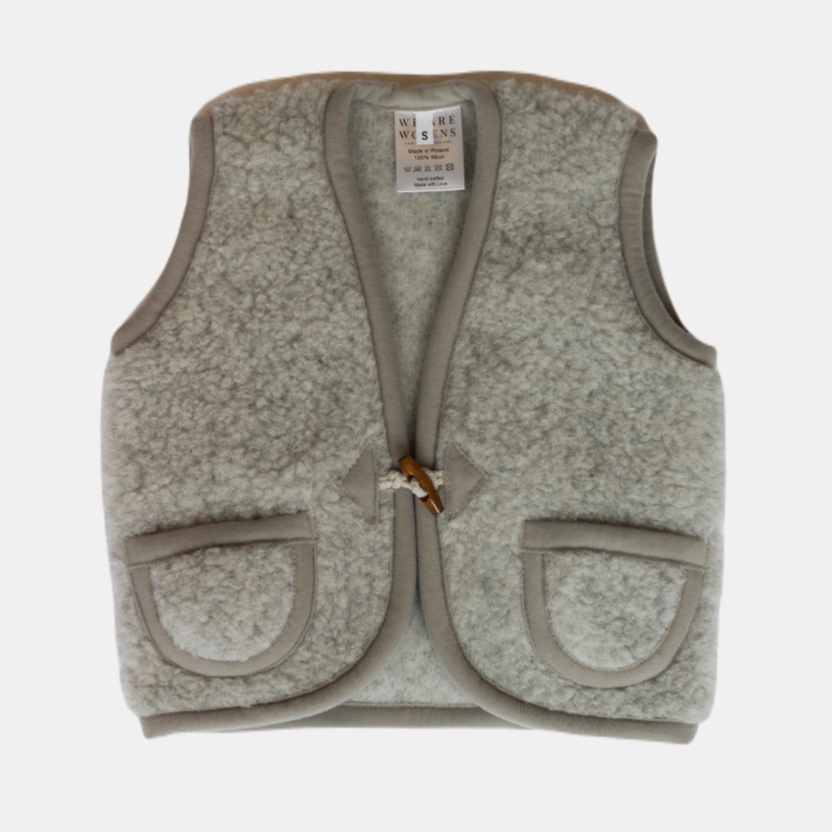 We Are Wovens 牛角扣羊毛背心 bodywarmer - Earl Grey