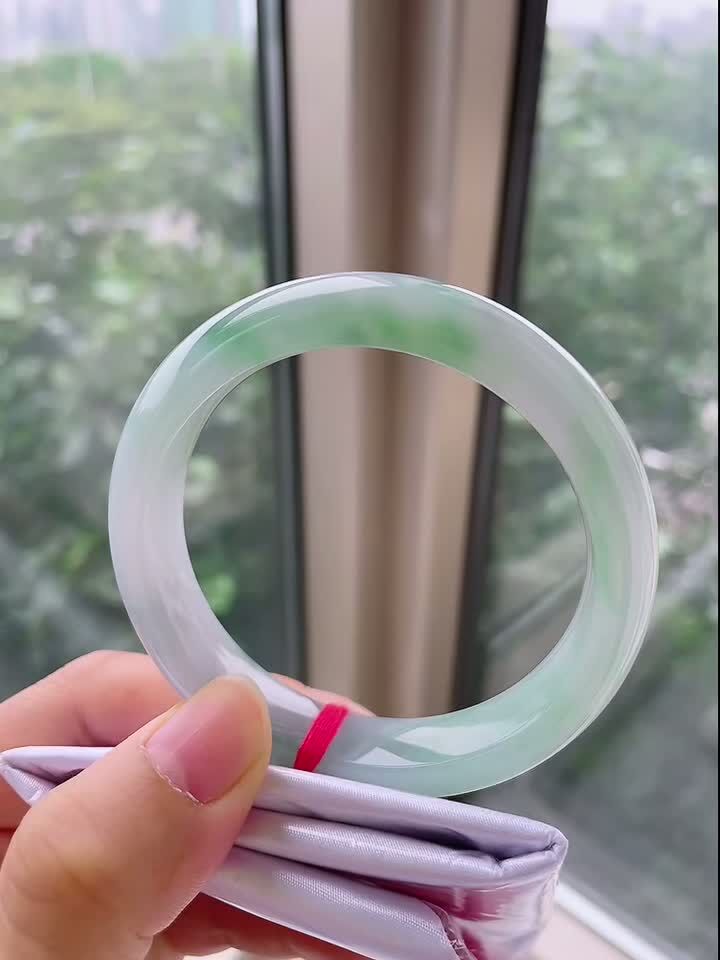 冰飄綠翡翠正圈手鐲,天然翡翠A玉, 緬甸玉, Jade, Jadeite