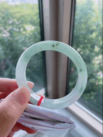 10235842 56.2mm冰飄花翡翠正圈手鐲 (56-58)