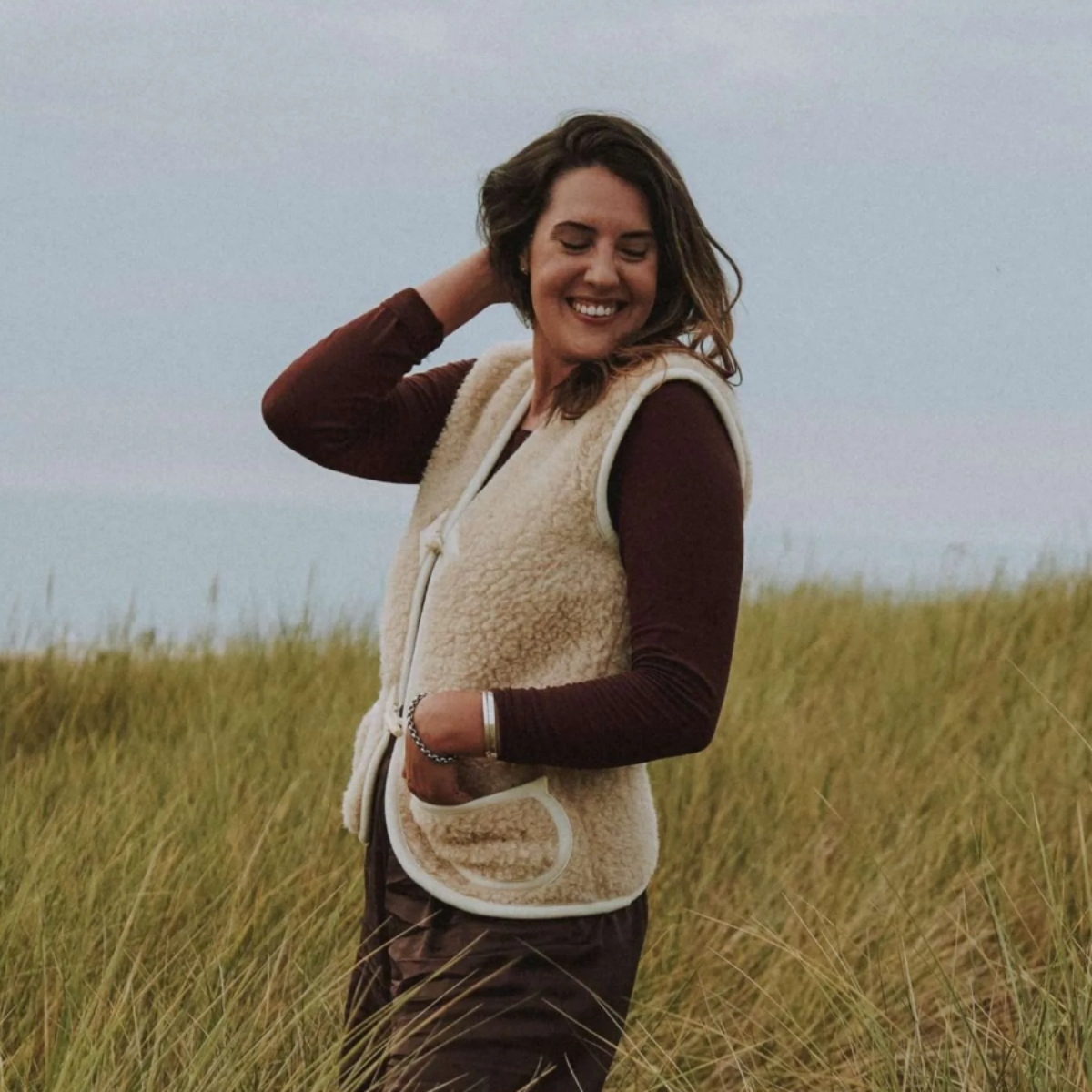 We Are Wovens 牛角扣羊毛背心(大人款) bodywarmer - Cappuccino