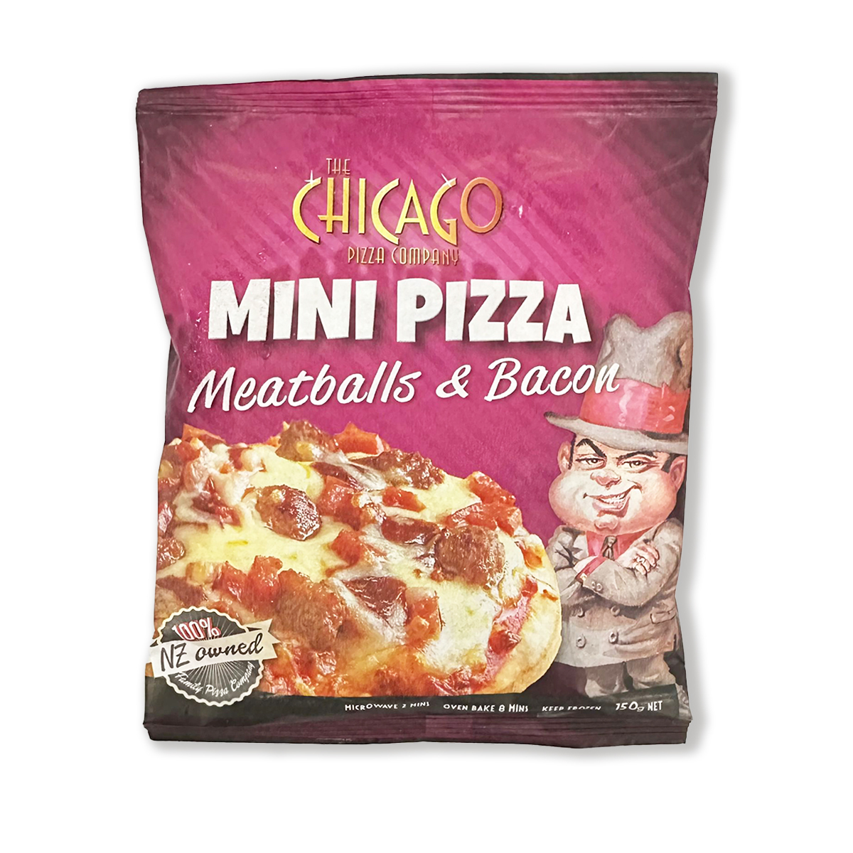 紐西蘭肉丸培根迷你Pizza (約5吋直徑)｜煙肉｜加熱即食｜薄餅｜派對小食 (急凍-18℃)