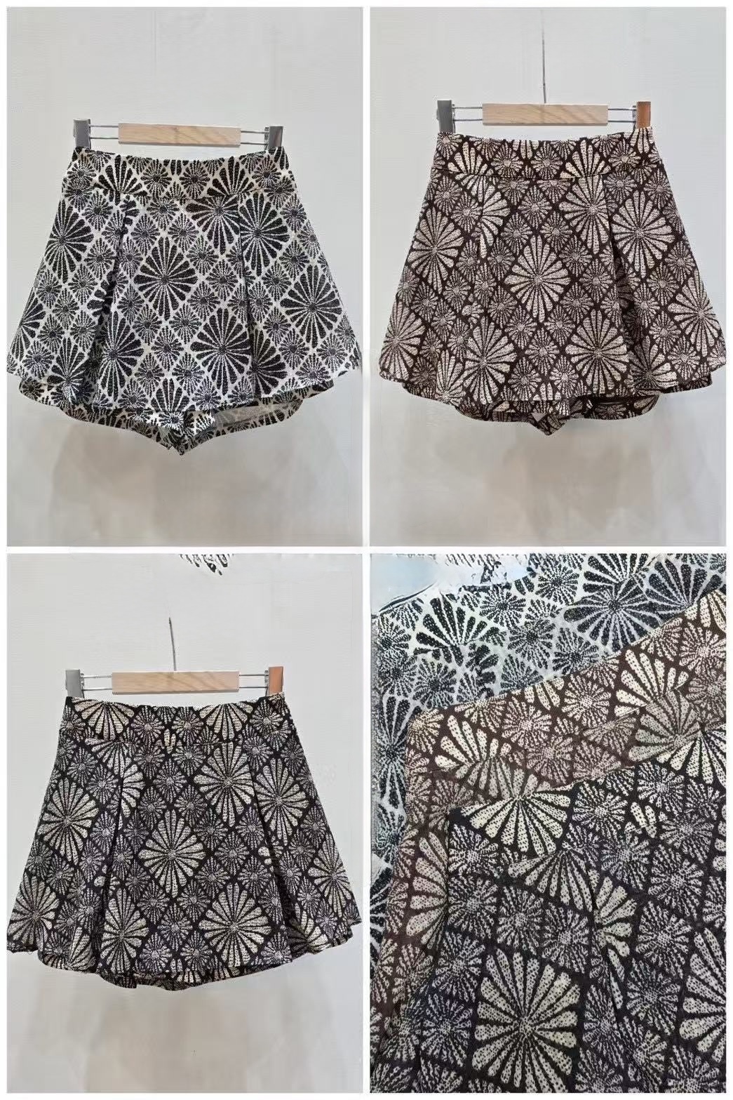 350 正韓印花鬆緊腰褲裙