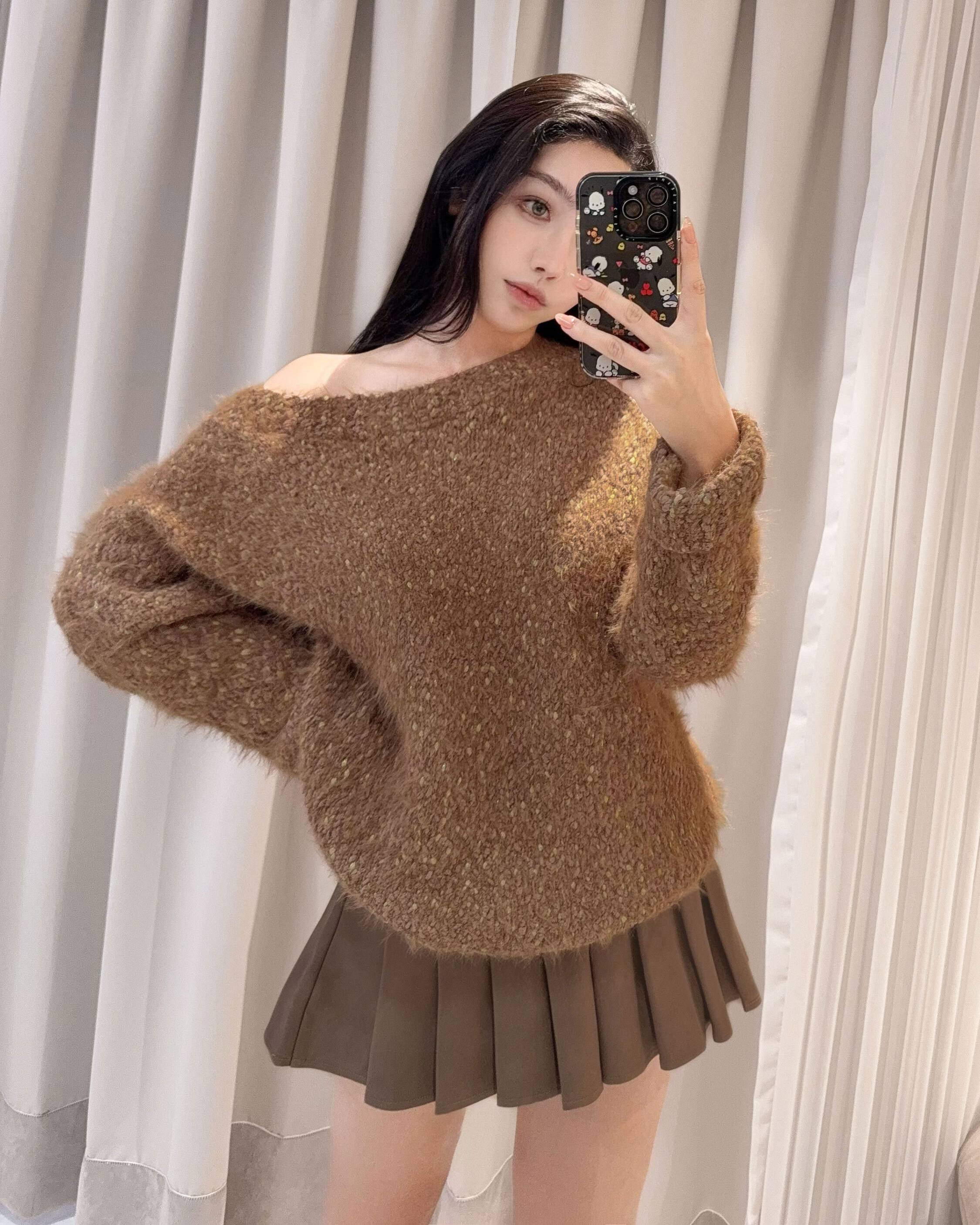 ⭒訂製-慵懶金絲貂絨針織上衣