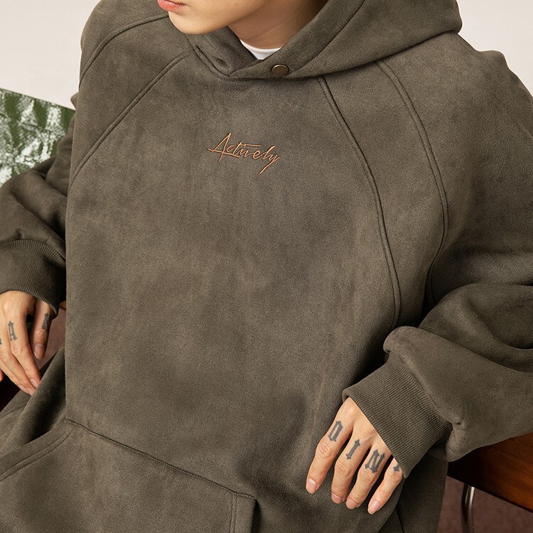 美式重磅麂皮帽T DZDL3848