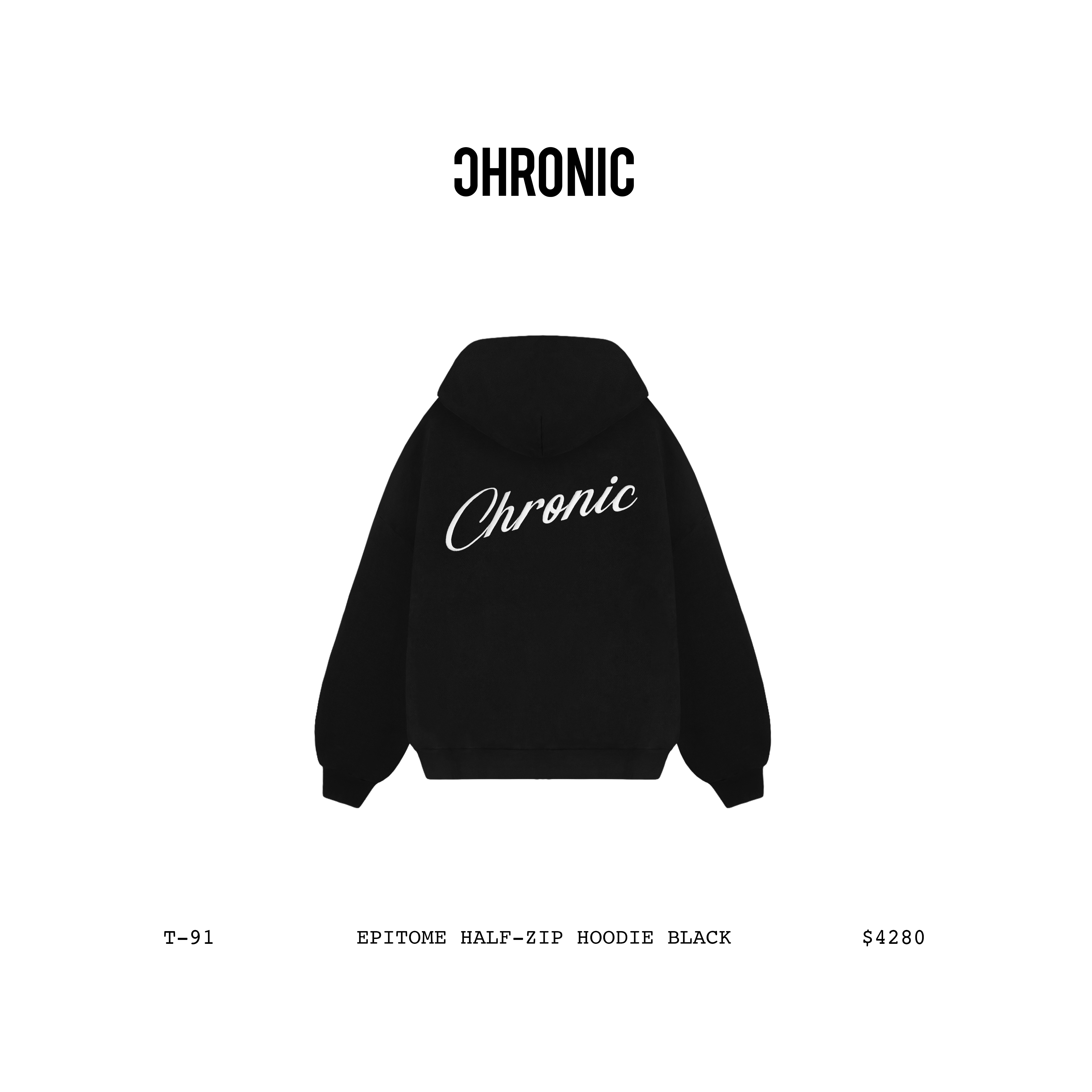 EPITOME HALF-ZIP HOODIE BLACK / T-91