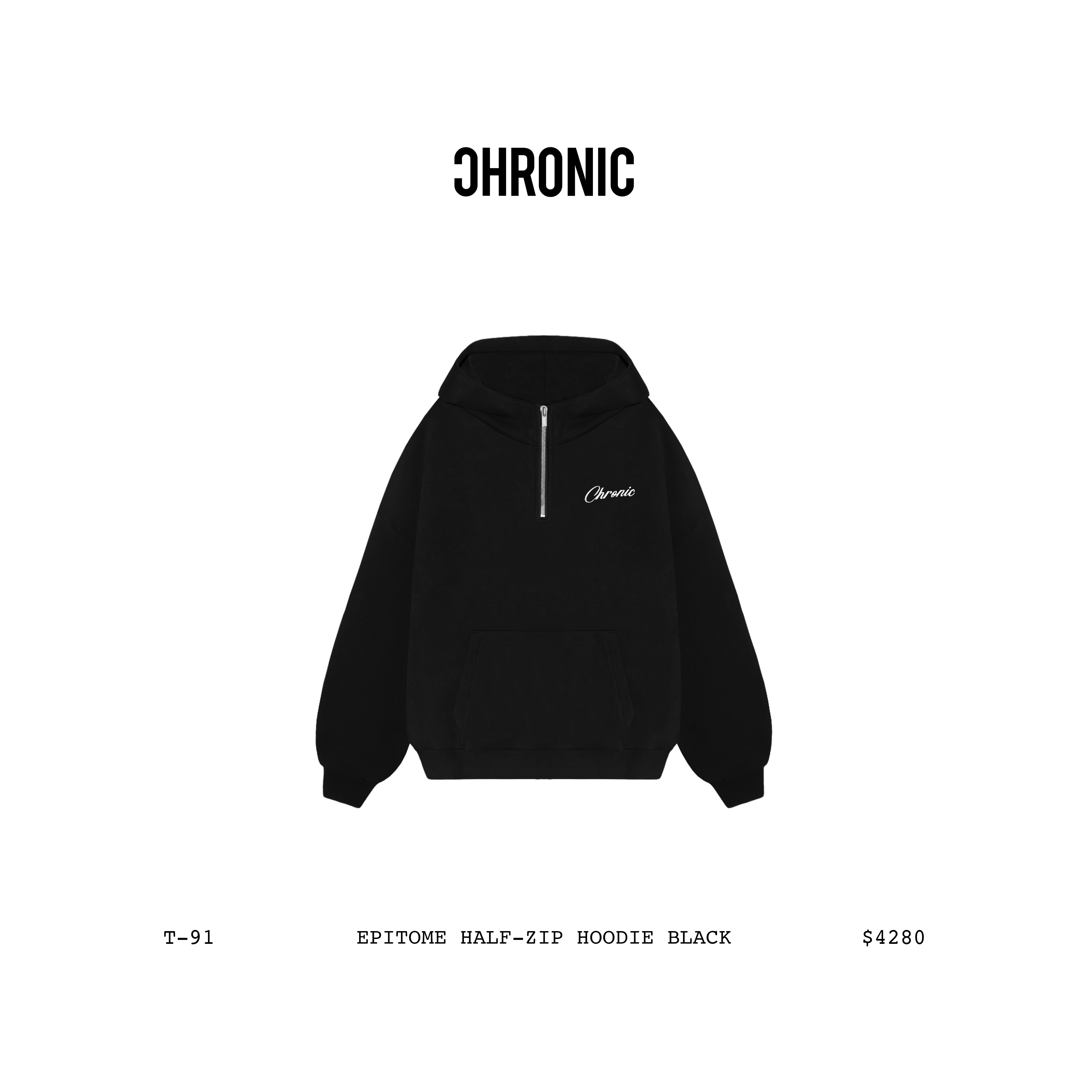 EPITOME HALF-ZIP HOODIE BLACK / T-91