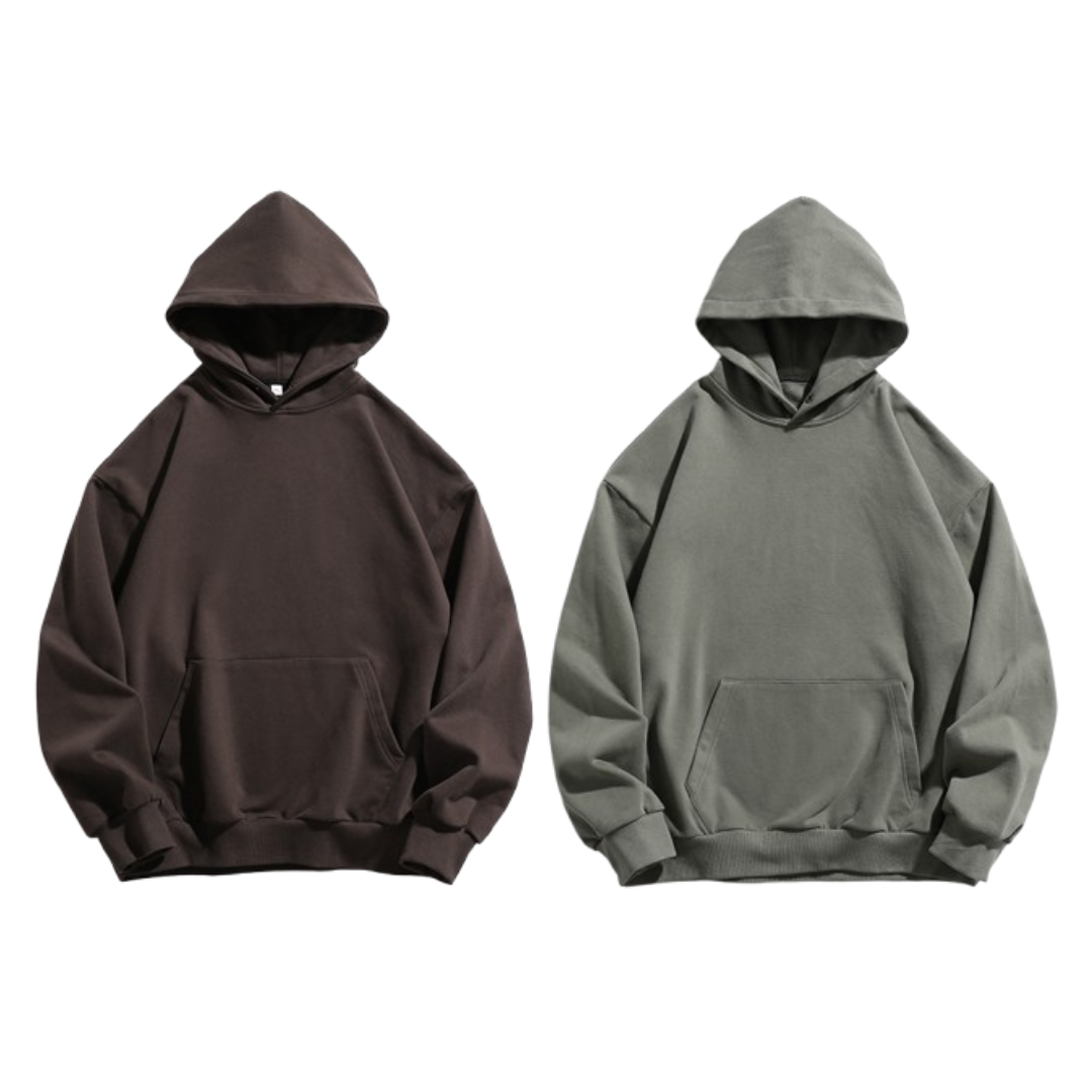 美式重磅寬鬆素色帽T K3766