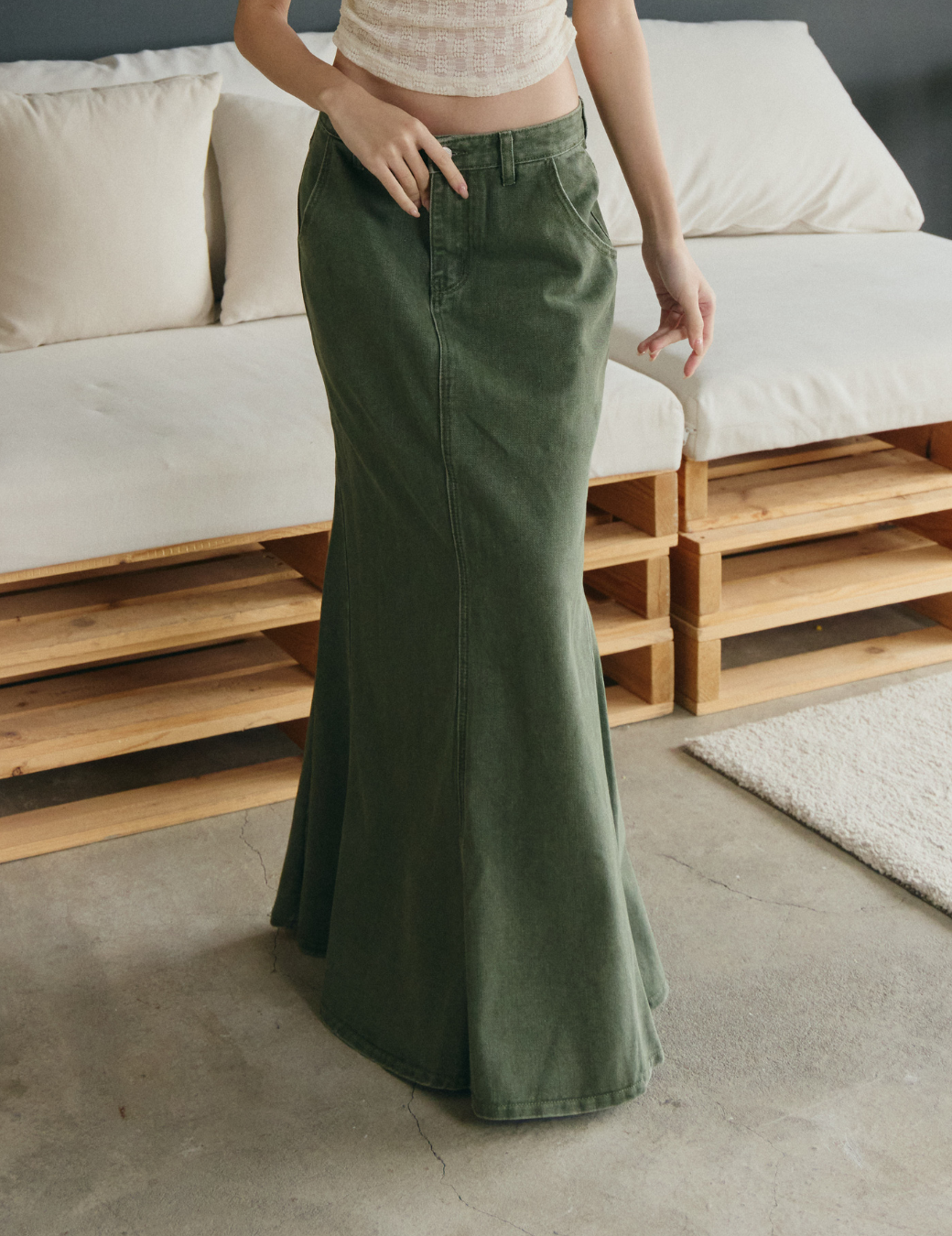 復古修身魚尾長裙（6尺寸）