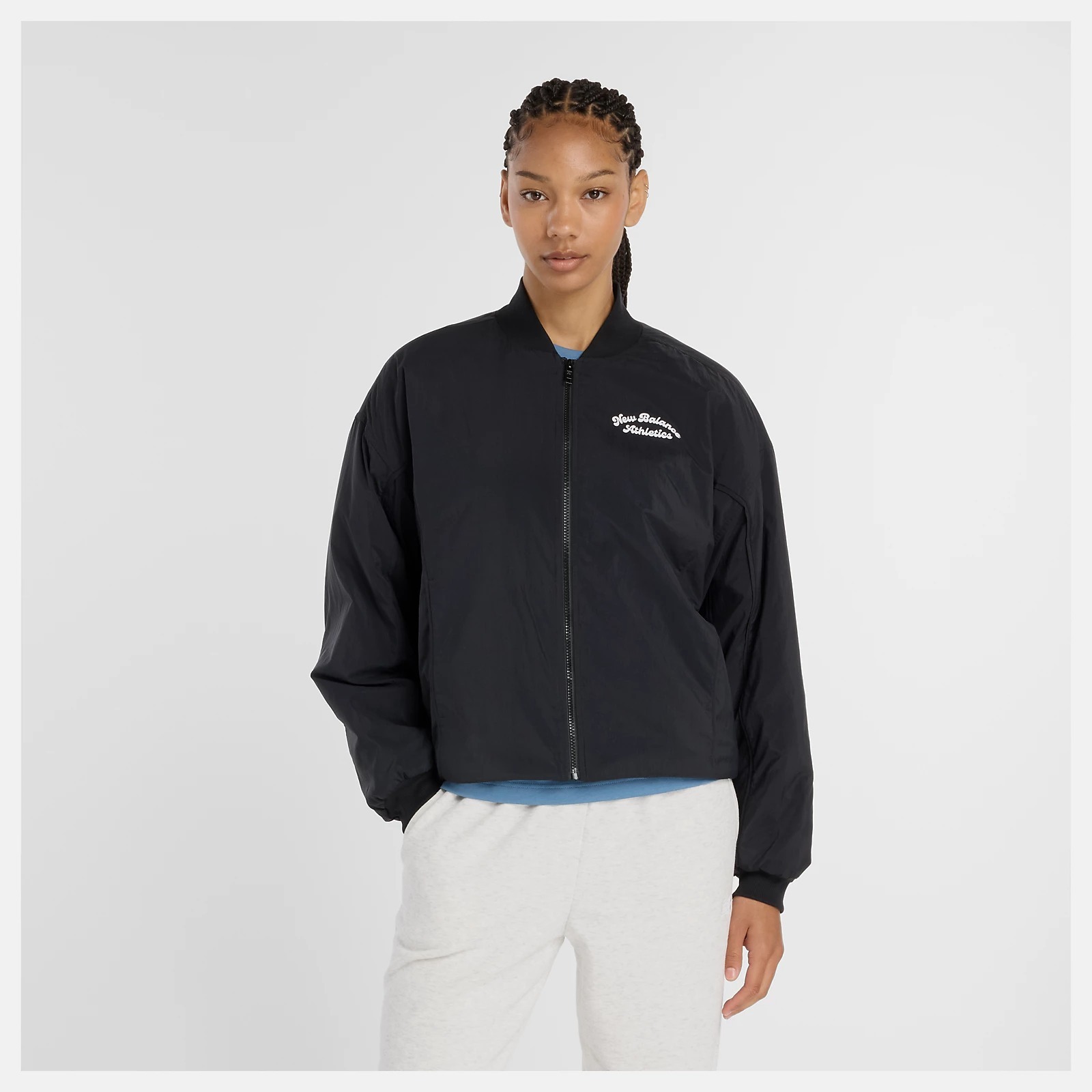 NEW BALANCE 外套 NB 黑色 鋪棉 防潑水 棒球外套 女 WJ53502BK