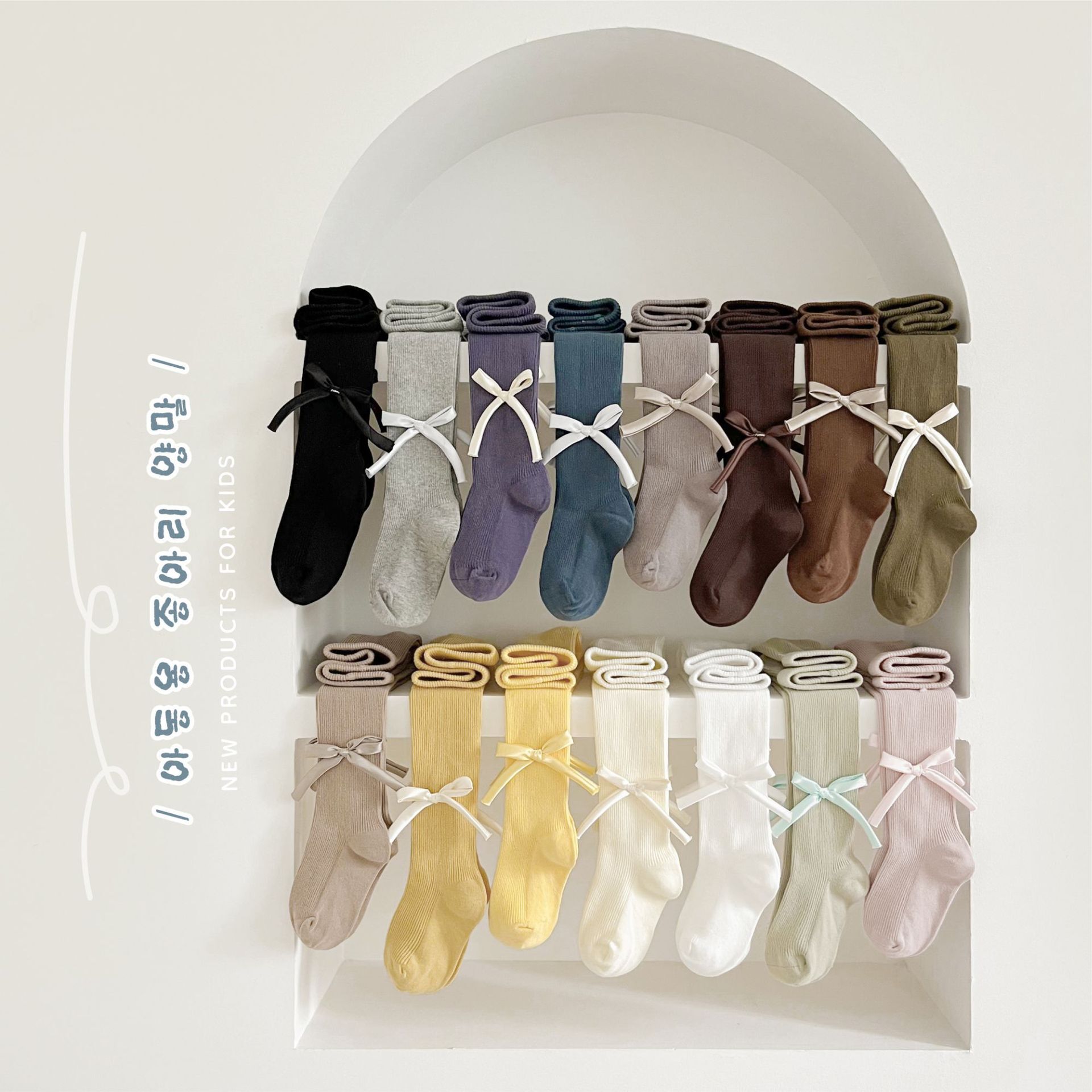 緞帶蝴蝶結褲襪(XS-XXL)