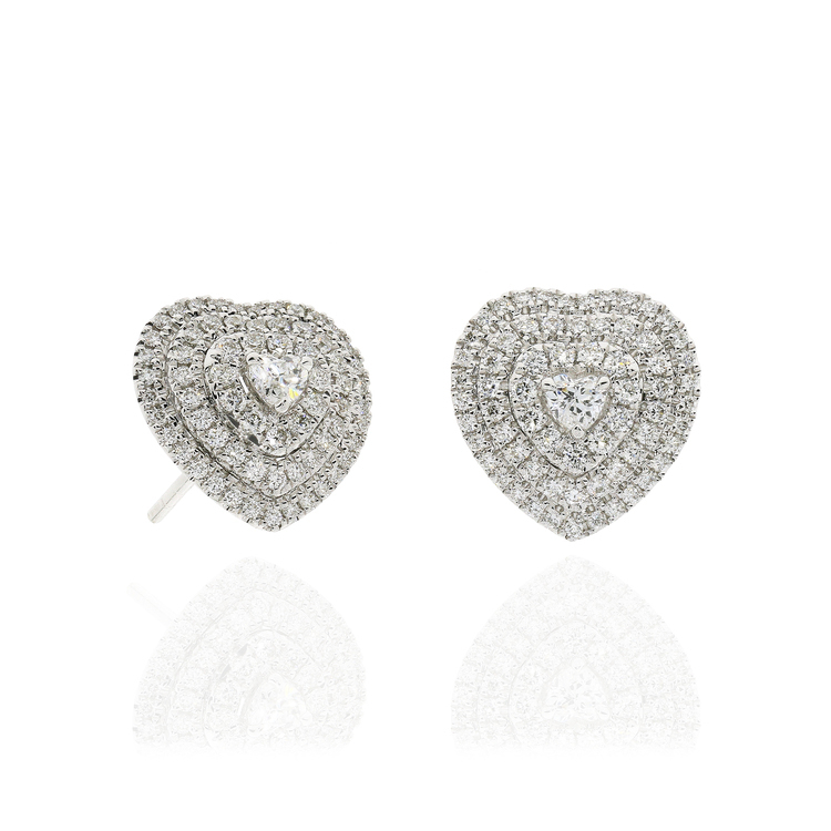 心形鑽石耳環