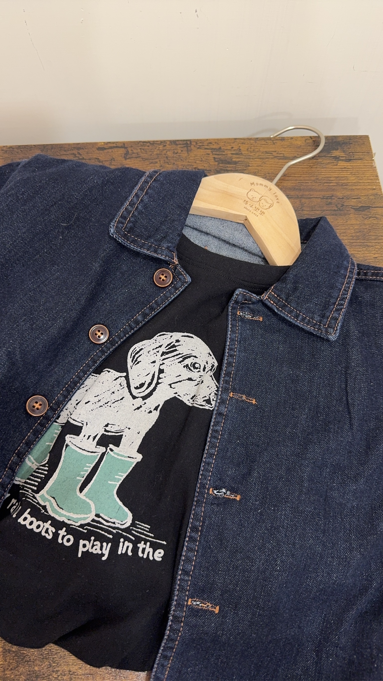 25551牛仔假兩件襯衫外套e38