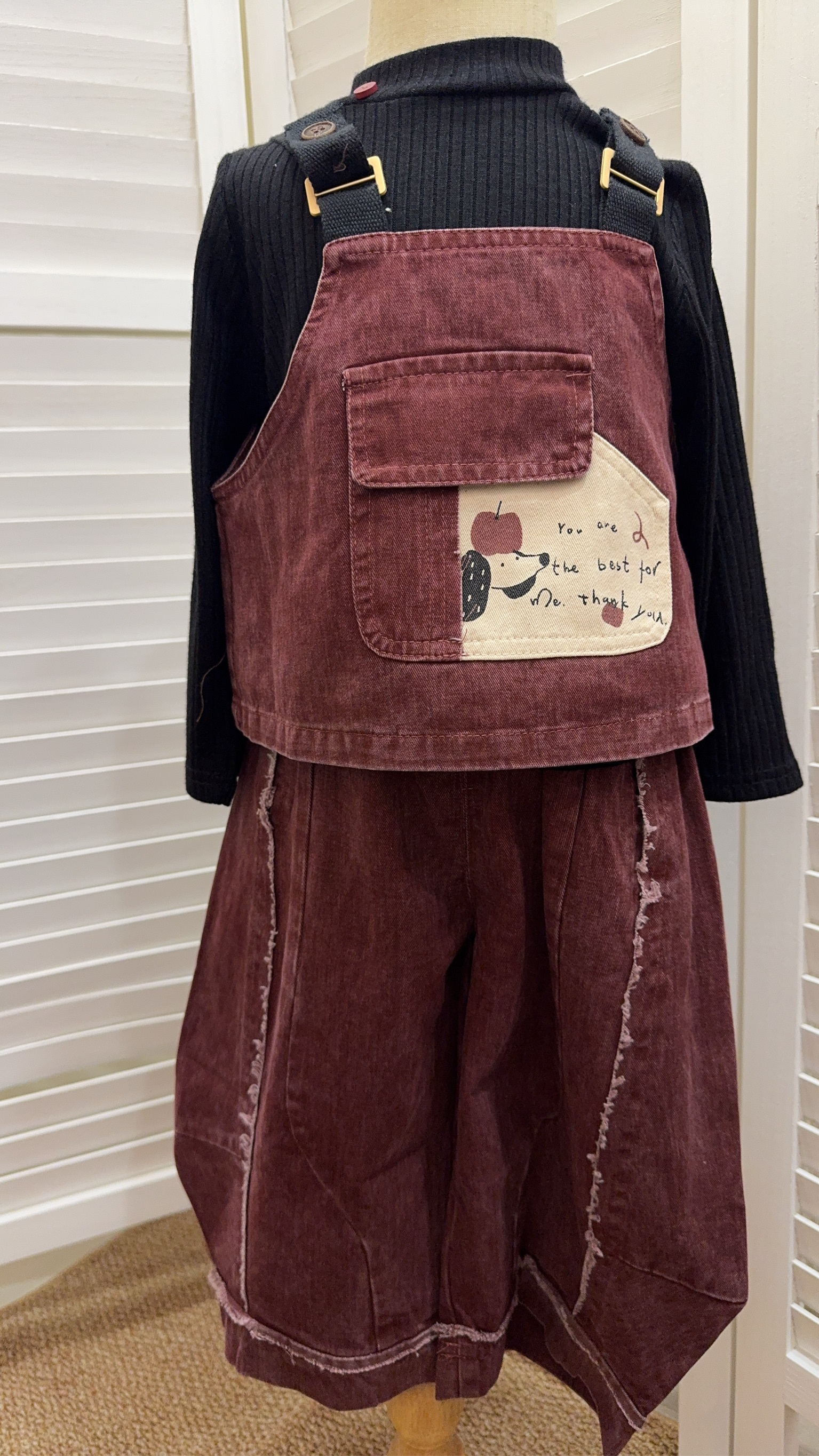 825118日系刷舊牛仔套裝三件組