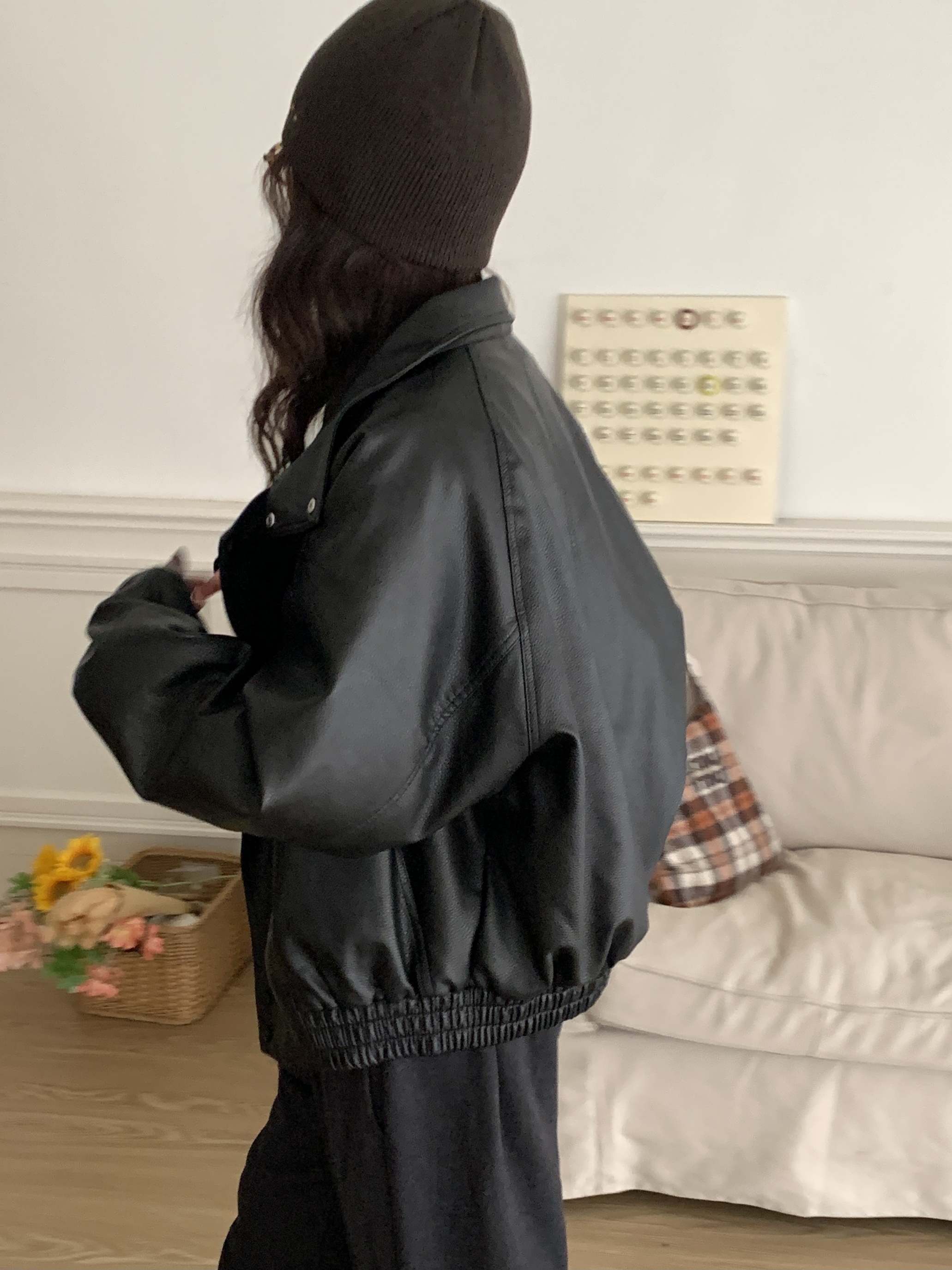 Q15/推薦 機車風立領壓紋皮外套