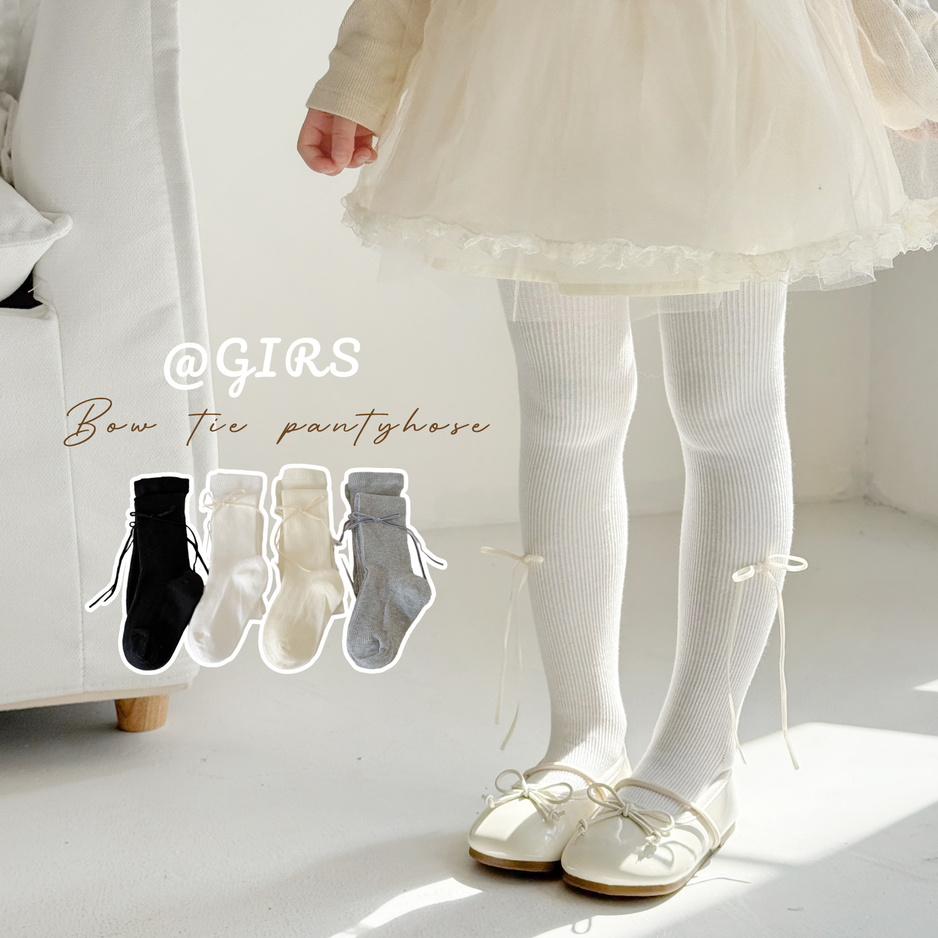 長蝴蝶結褲襪(XS-XXL)