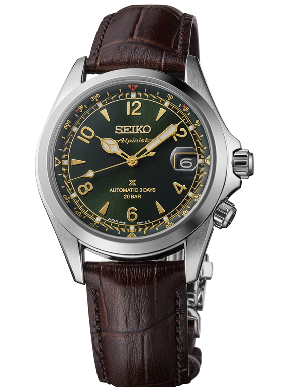萬年鐘錶 - SEIKO Prospex  x Alpinist 登山者三日鍊深邃綠面機械皮革款男錶   SPB507J1 / 6R55-00P0G 錶徑39.5MM