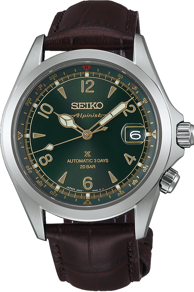 萬年鐘錶 - SEIKO Prospex  x Alpinist 登山者三日鍊深邃綠面機械皮革款男錶   SPB507J1 / 6R55-00P0G 錶徑39.5MM