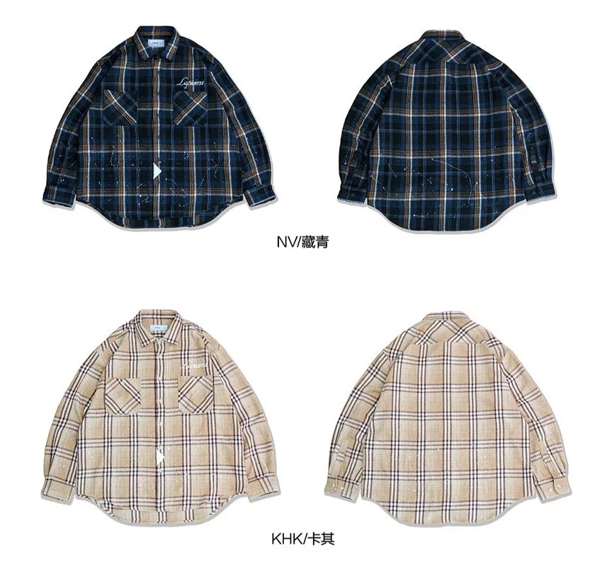 LAPRIMA 潑墨格紋廓形襯衫