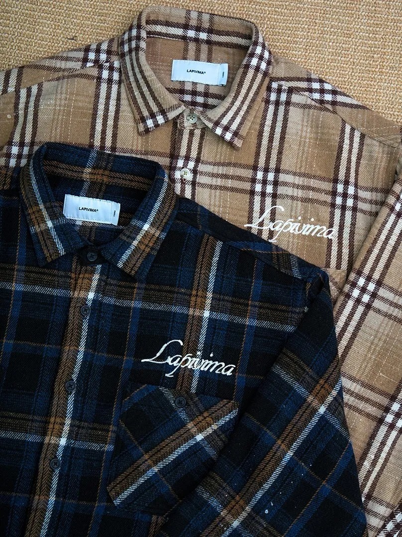 LAPRIMA 潑墨格紋廓形襯衫