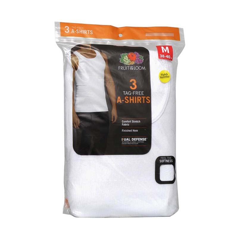 FRUIT OF THE LOOM 經典白背心 三件組 白色 9CE-01 [台灣現貨]