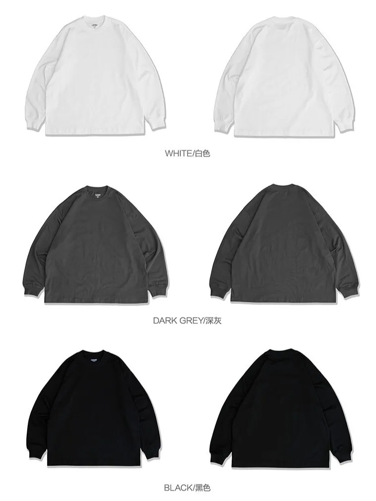 LAPRIMA 基礎純色長袖圓領套頭T恤