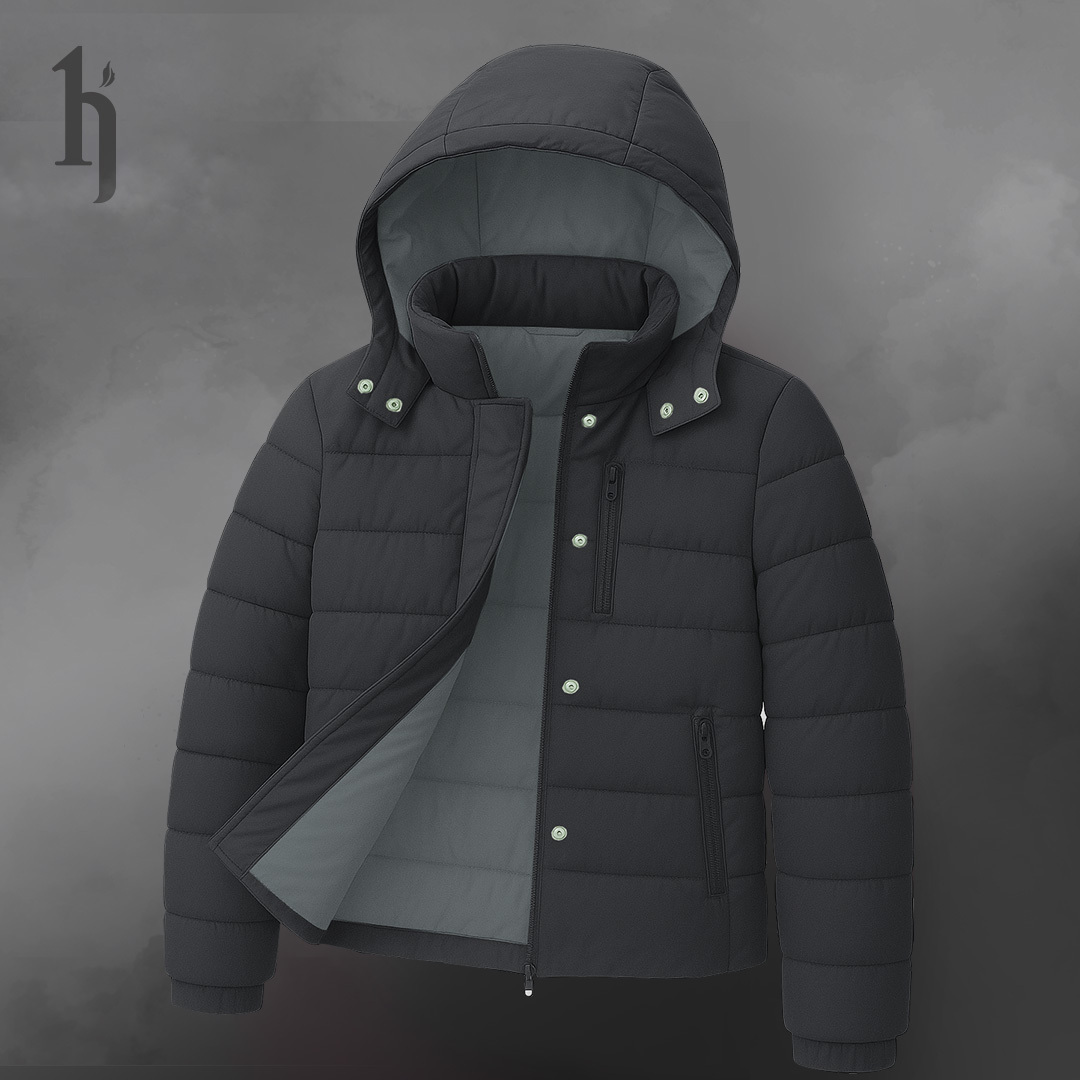 蓄熱雲絲絨外套-黑色