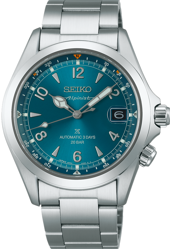 萬年鐘錶 - SEIKO Prospex  x Alpinist 登山者三日鍊青綠色面盤機械不鏽鋼男錶 SPB503J1 / 6R55-00P0B 錶徑39.5MM