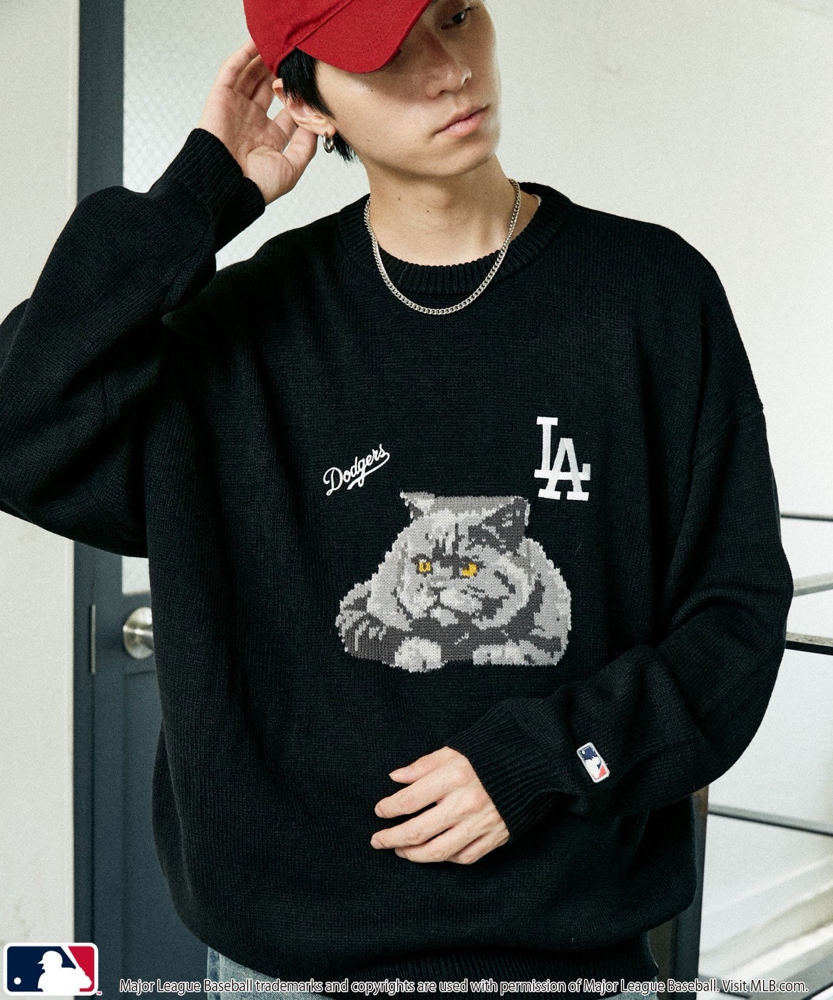 #日本限定 MLB 大聯盟限定款 動物印花圓領針織衫 三款