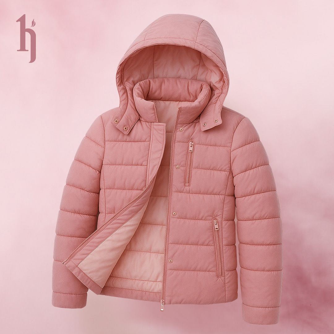 蓄熱雲絲絨外套-櫻花粉