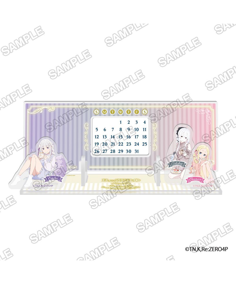 預購-「Re:從零開始的異世界生活」壓克力萬年曆 愛蜜莉雅的誕生日生活2025ver.【日本進口精品】