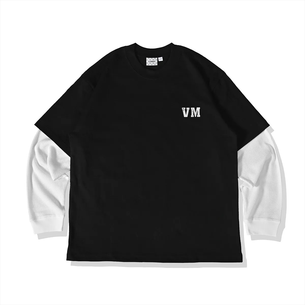 LAPRIMA 華夫格袖子假兩件印花長袖