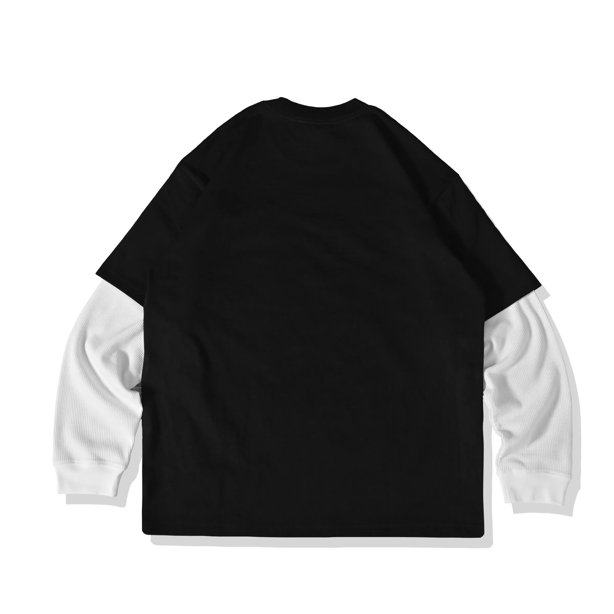 LAPRIMA 華夫格袖子假兩件印花長袖