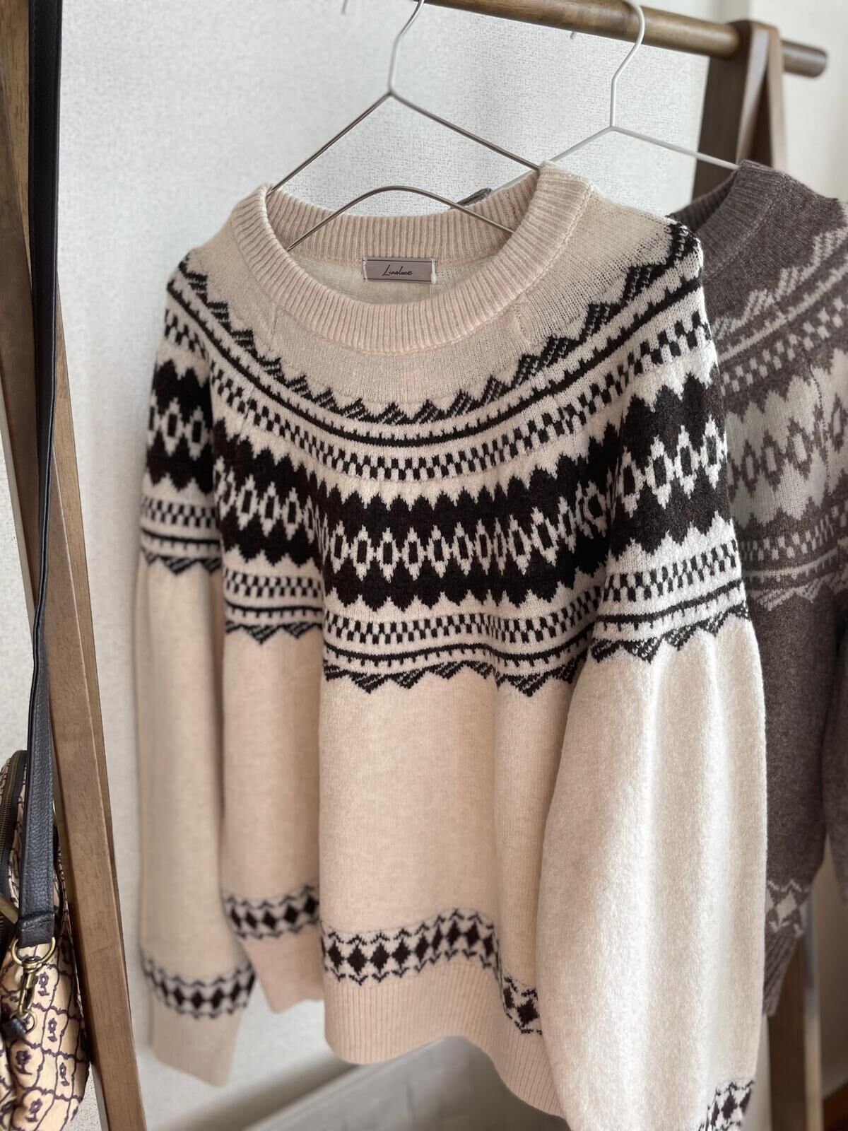 北歐風向心紋大地色系毛衣（中性情侶款）【日本直送】