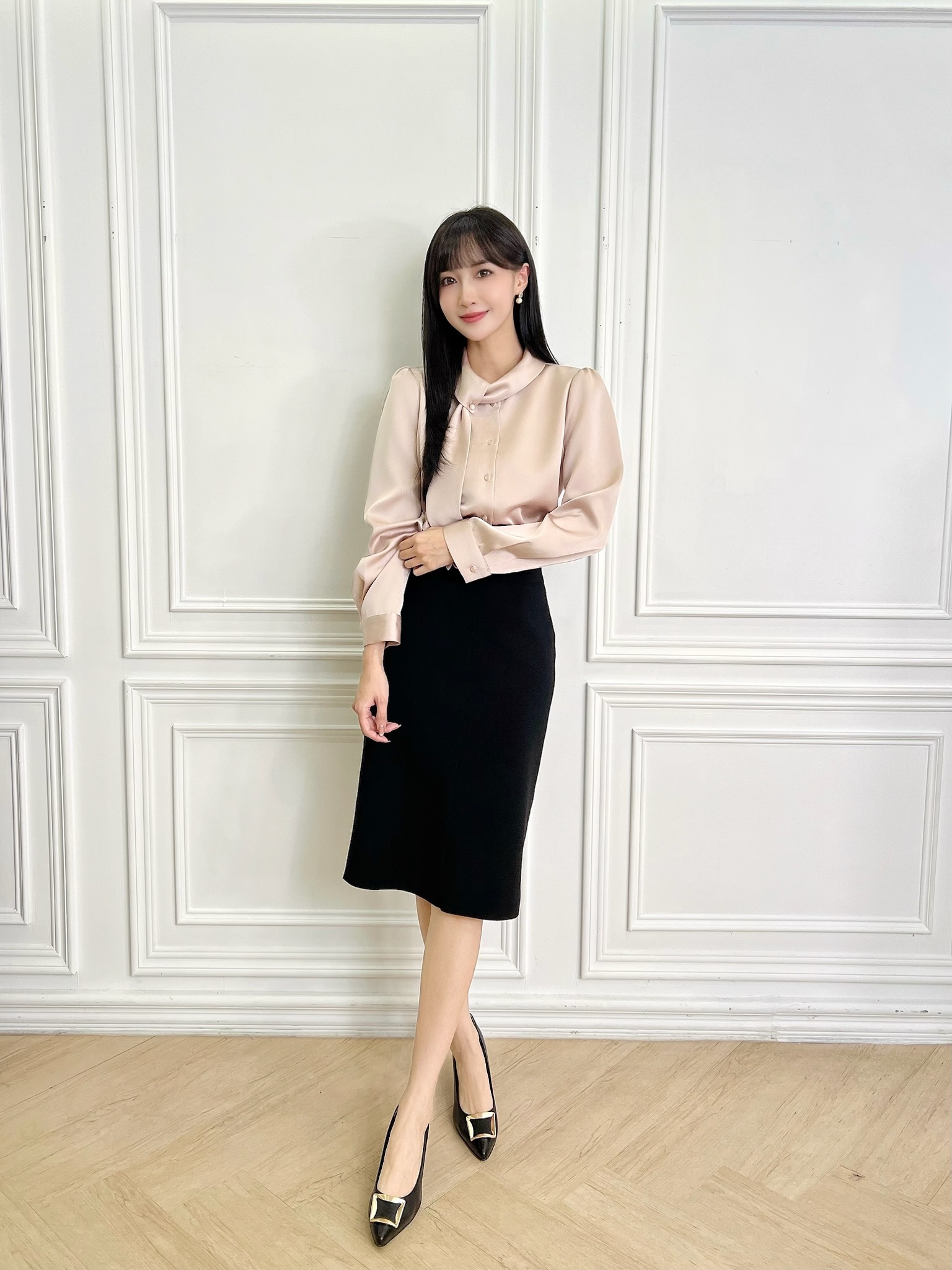 彈力布修身窄裙