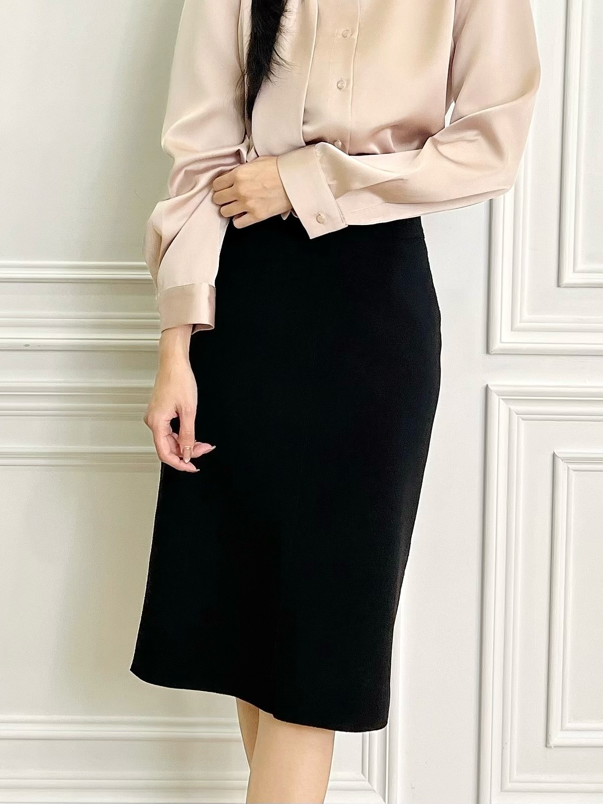 彈力布修身窄裙