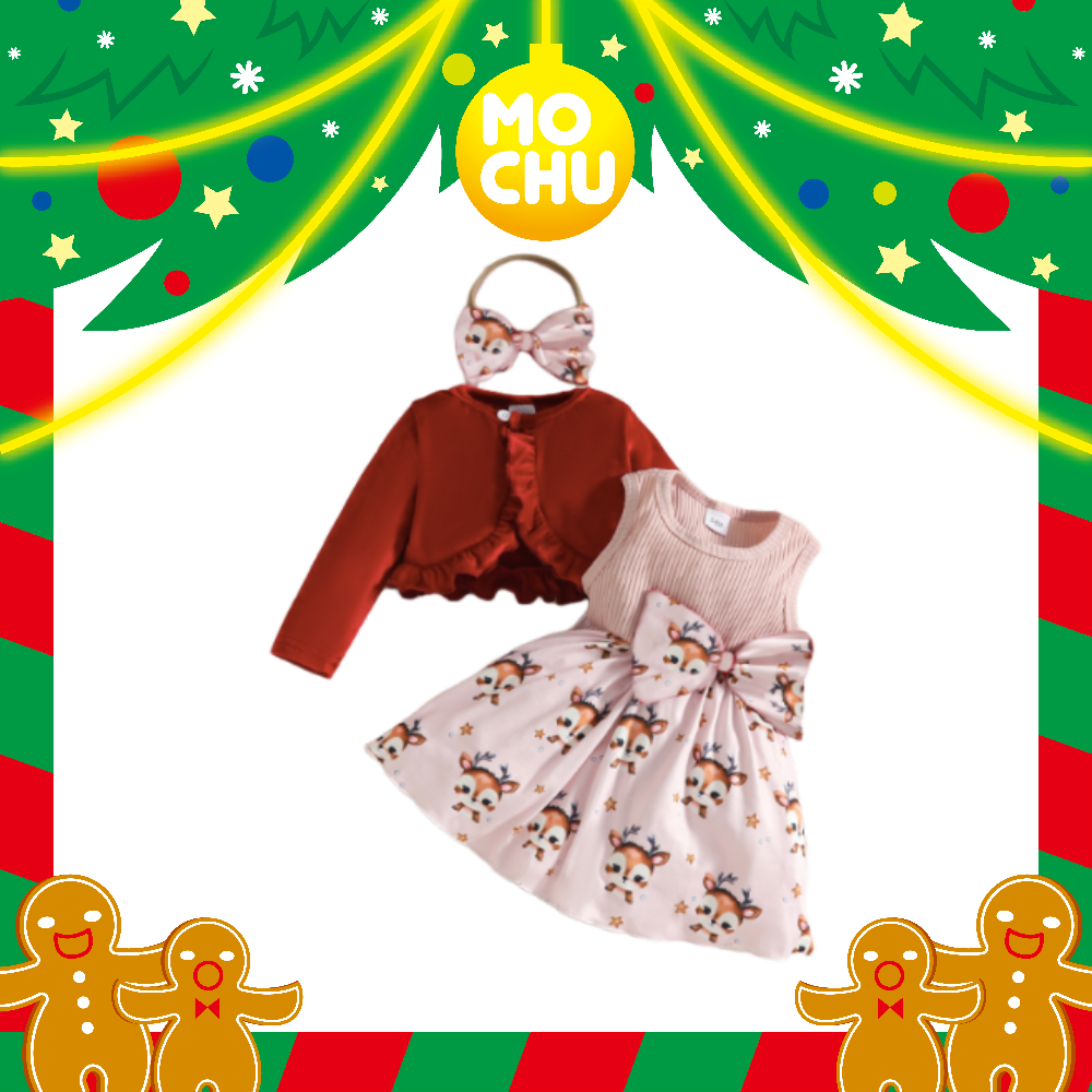 (18-24m現貨)小星星麋鹿三件組外套套裝