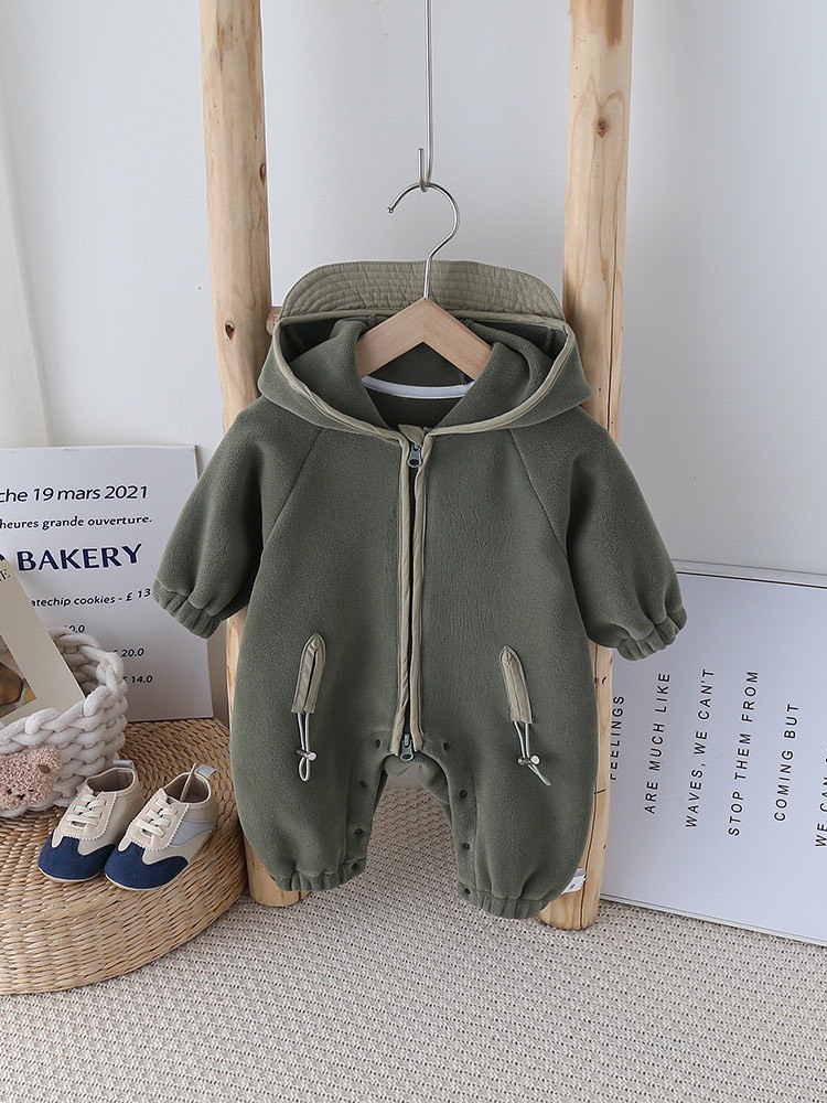 小熊耳朵連帽爬服