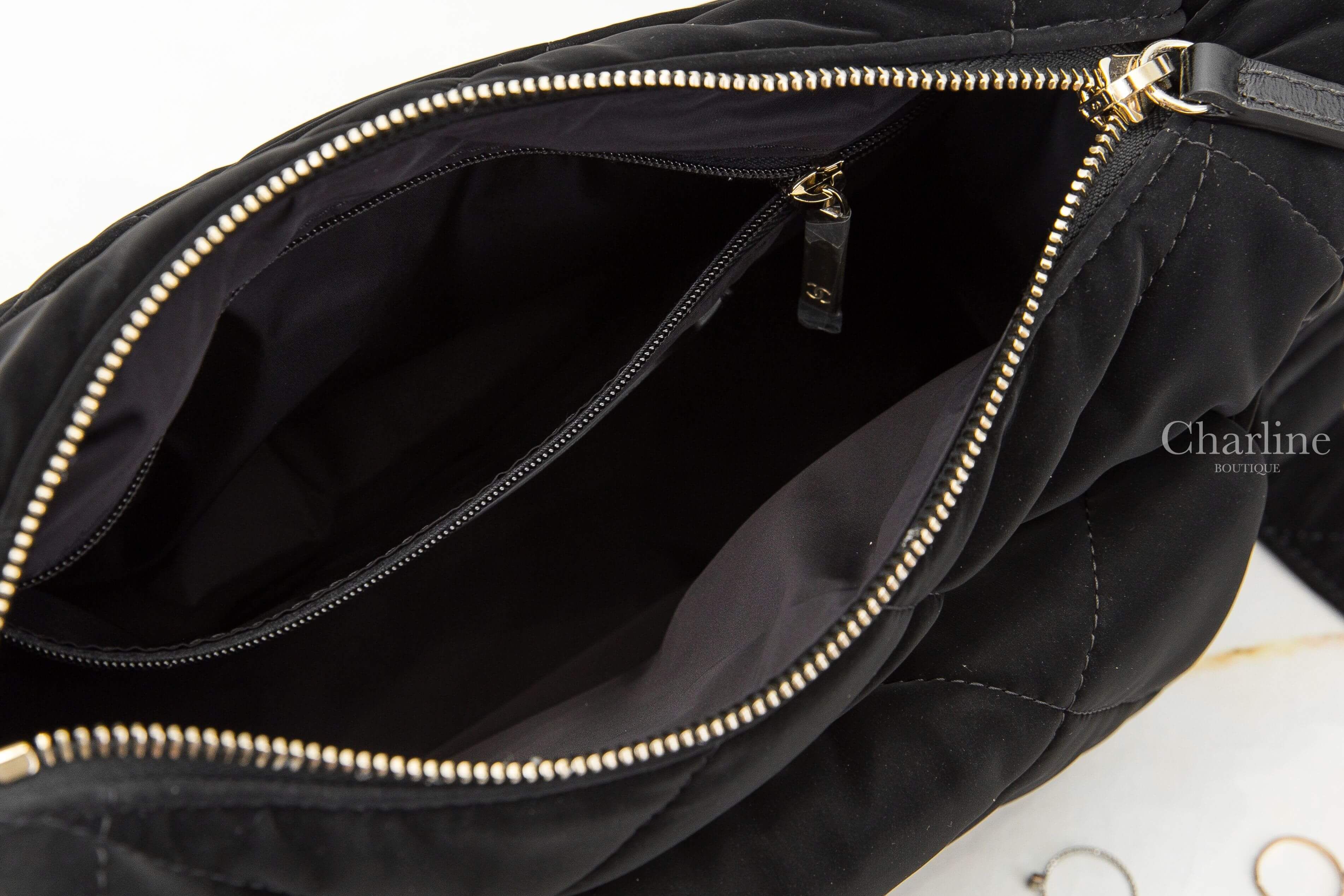 Chanel Large Bowling Bag 黑色金CC大型絲絨大菱格紋肩背包-Charline Boutique 精品代購